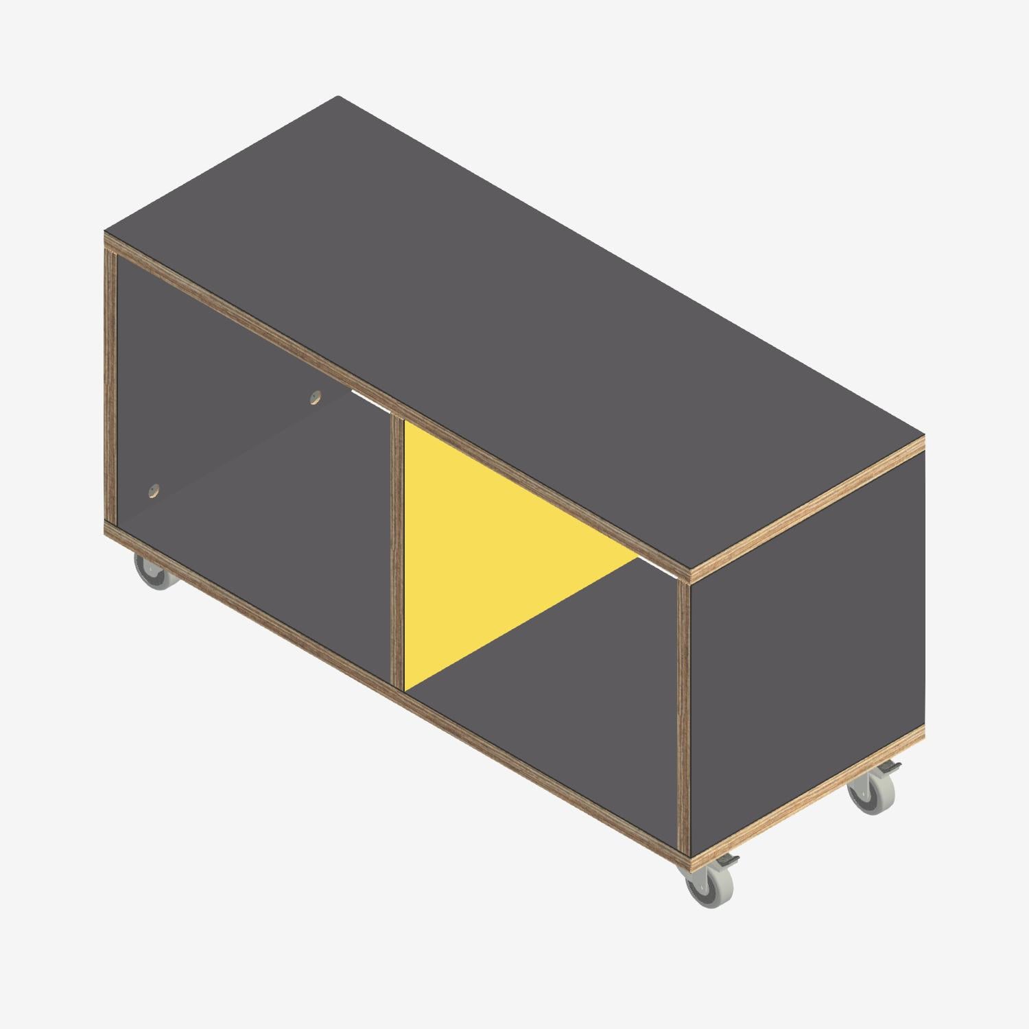 Custom Plywood Bench Seat with Storage in Laminated Plywood Storm