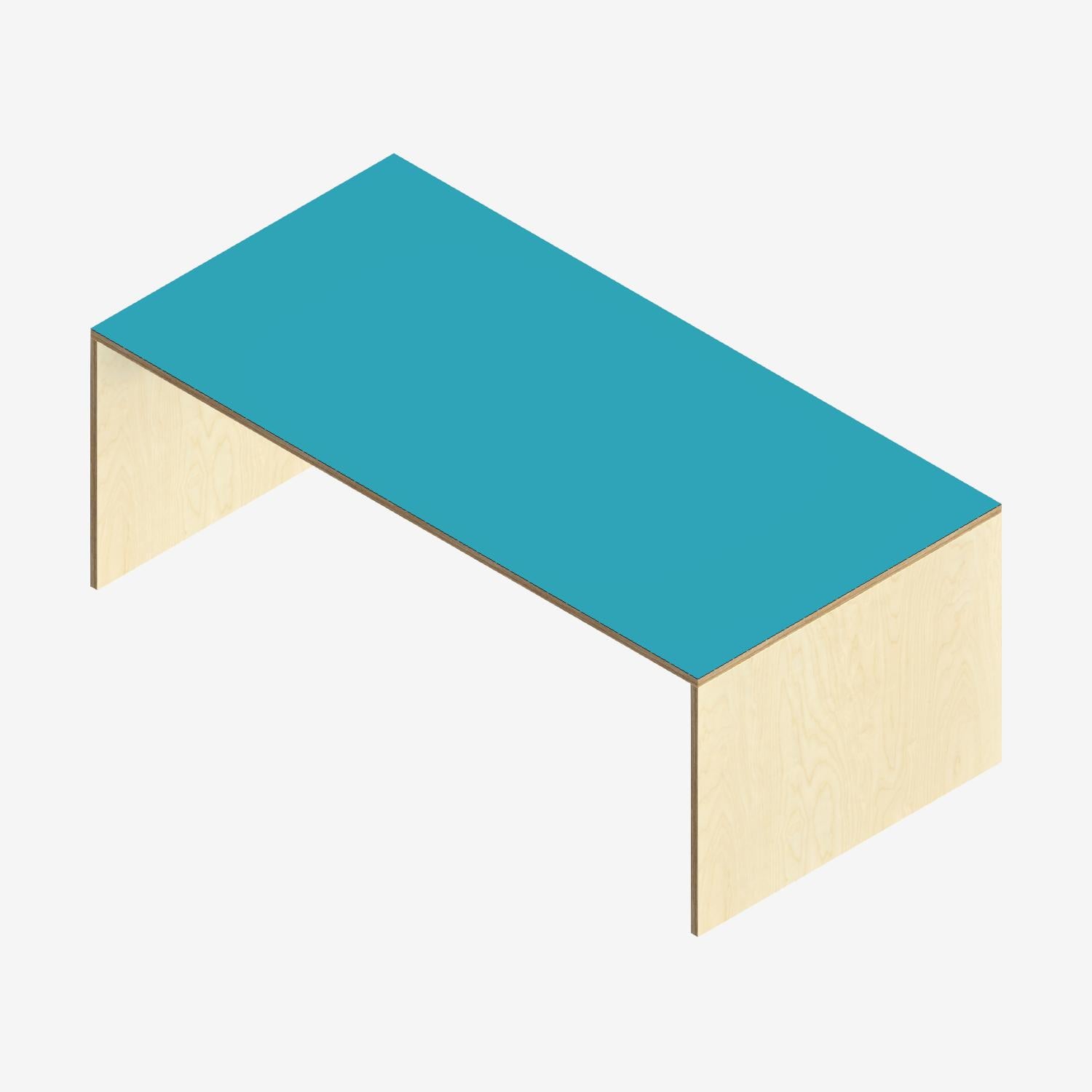 Custom Plywood Table with Solid Sides in Laminated Plywood Caribbean