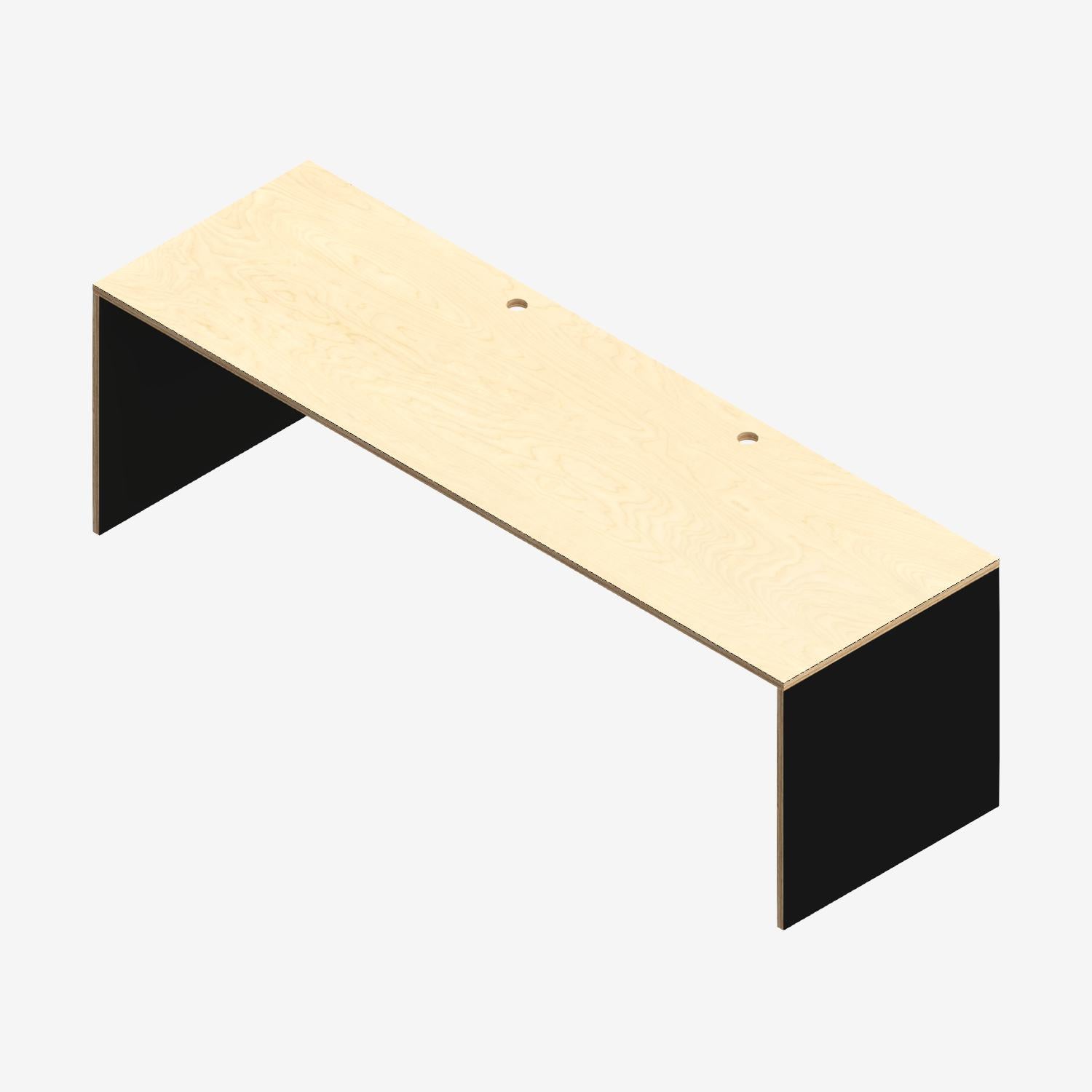 Custom Plywood Desk with Solid Sides in Natural Plywood Made in Ply