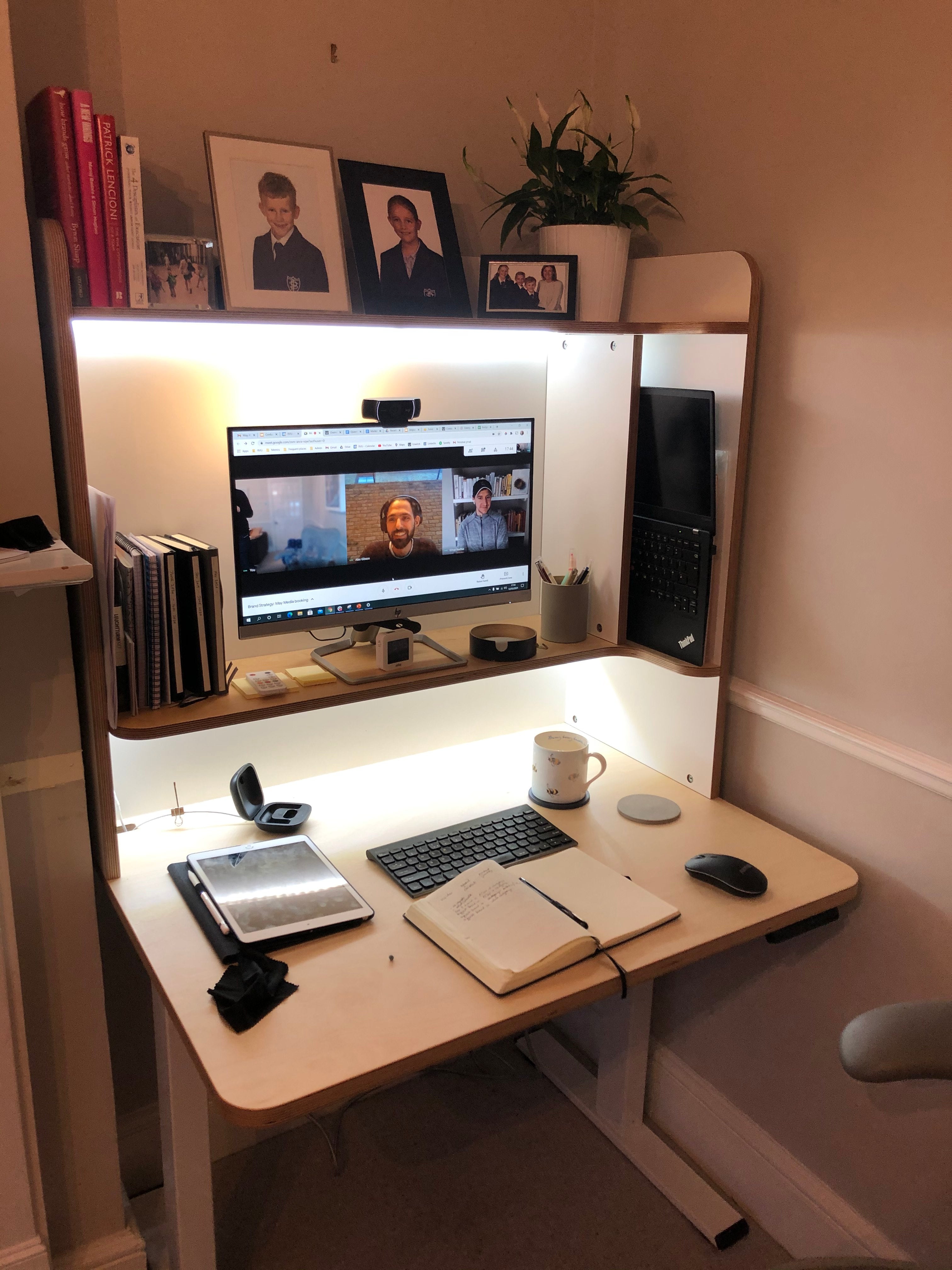 Custom Plywood Desk Shelving Unit