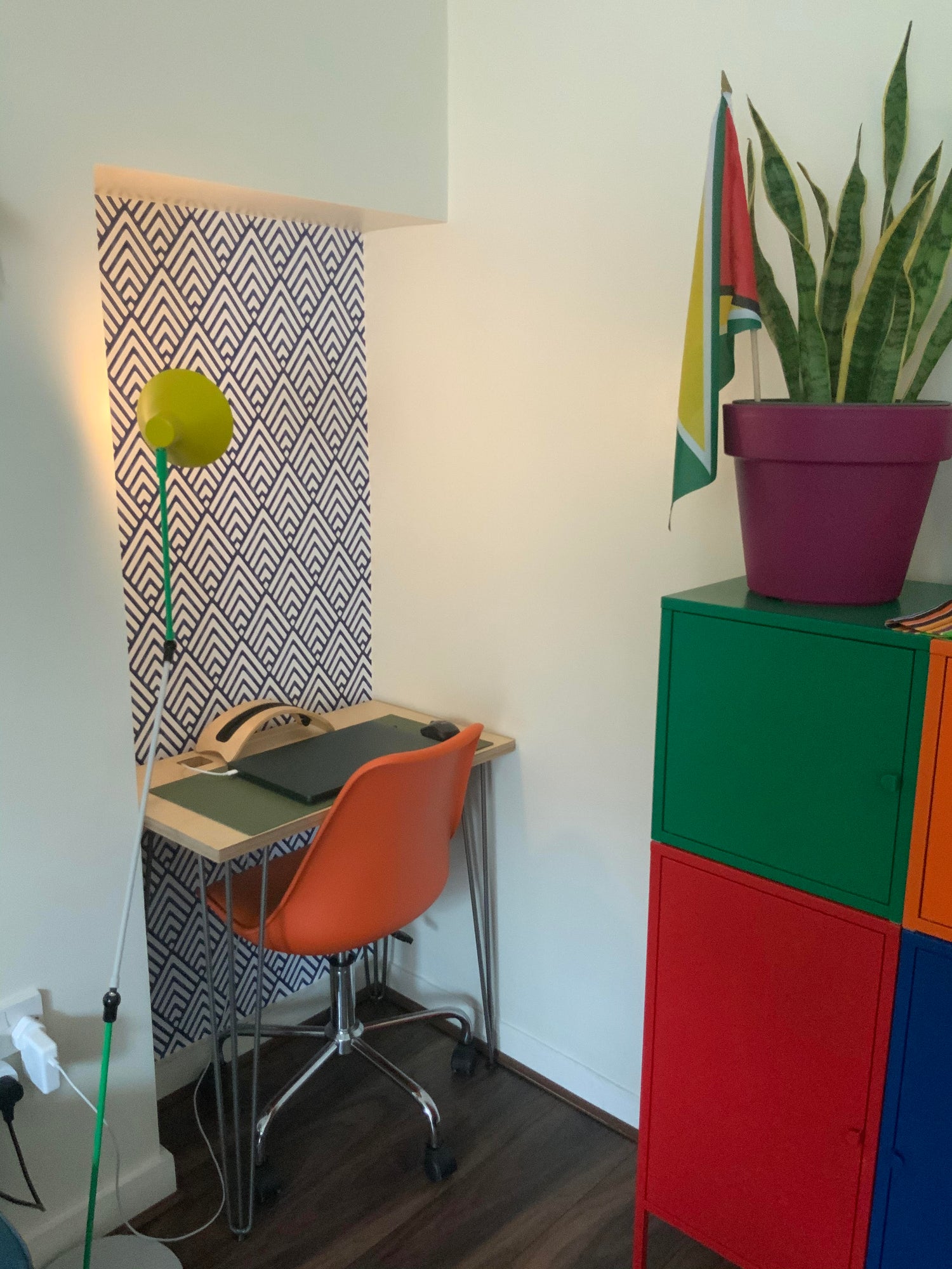 Custom Plywood Desk with Hairpin Legs