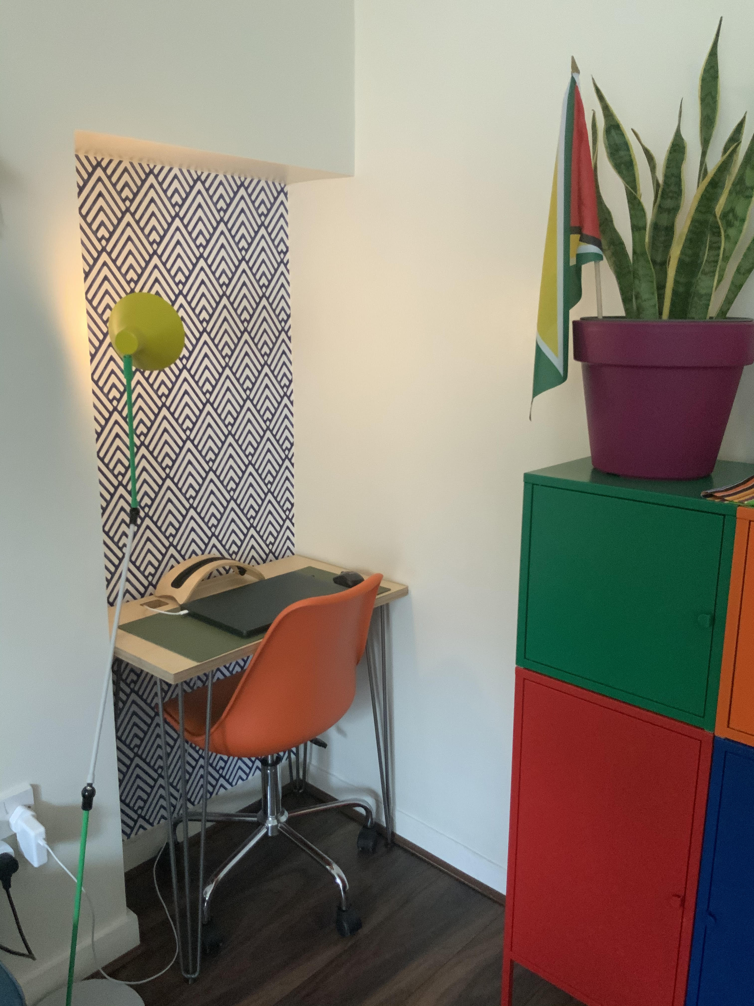 Custom Plywood Desk with Hairpin Legs