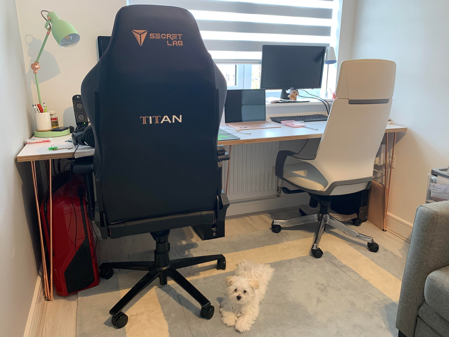 Custom Plywood Desktop with Hairpin Legs