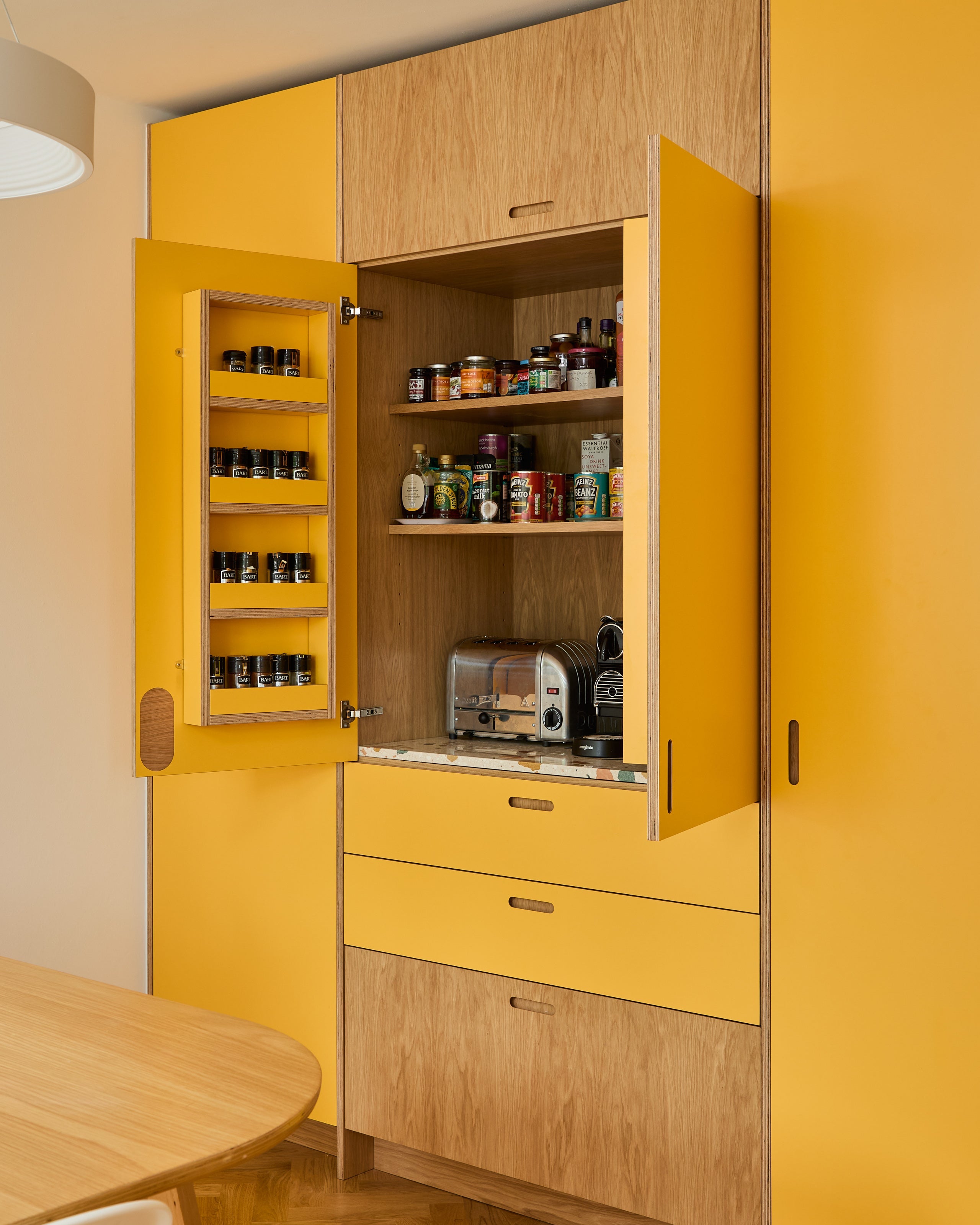 made in ply custom larder and spice rack