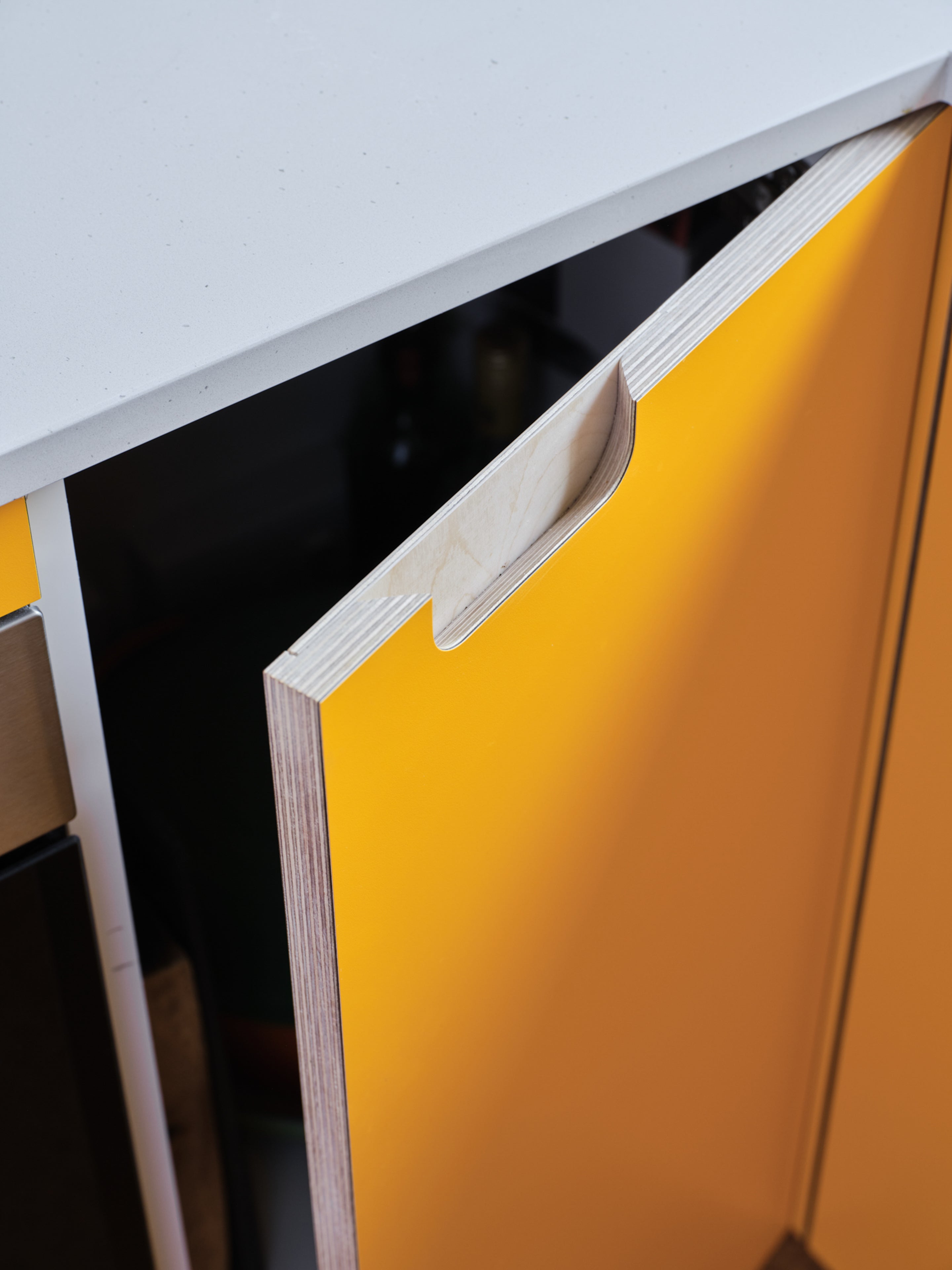 Yellow Plywood Kitchen Doors