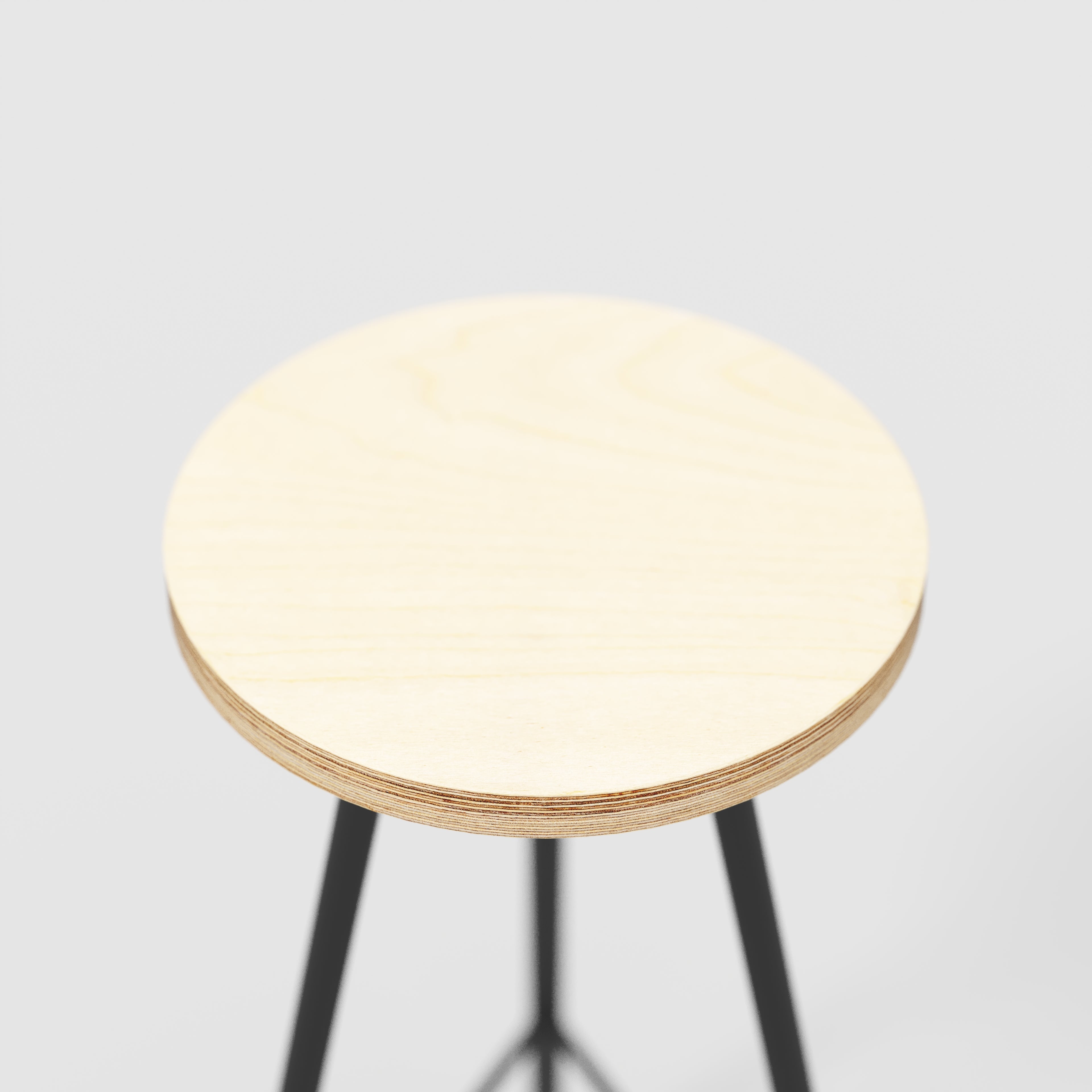 Plywood Bar Stool with Black Nord Base - Plywood Birch
