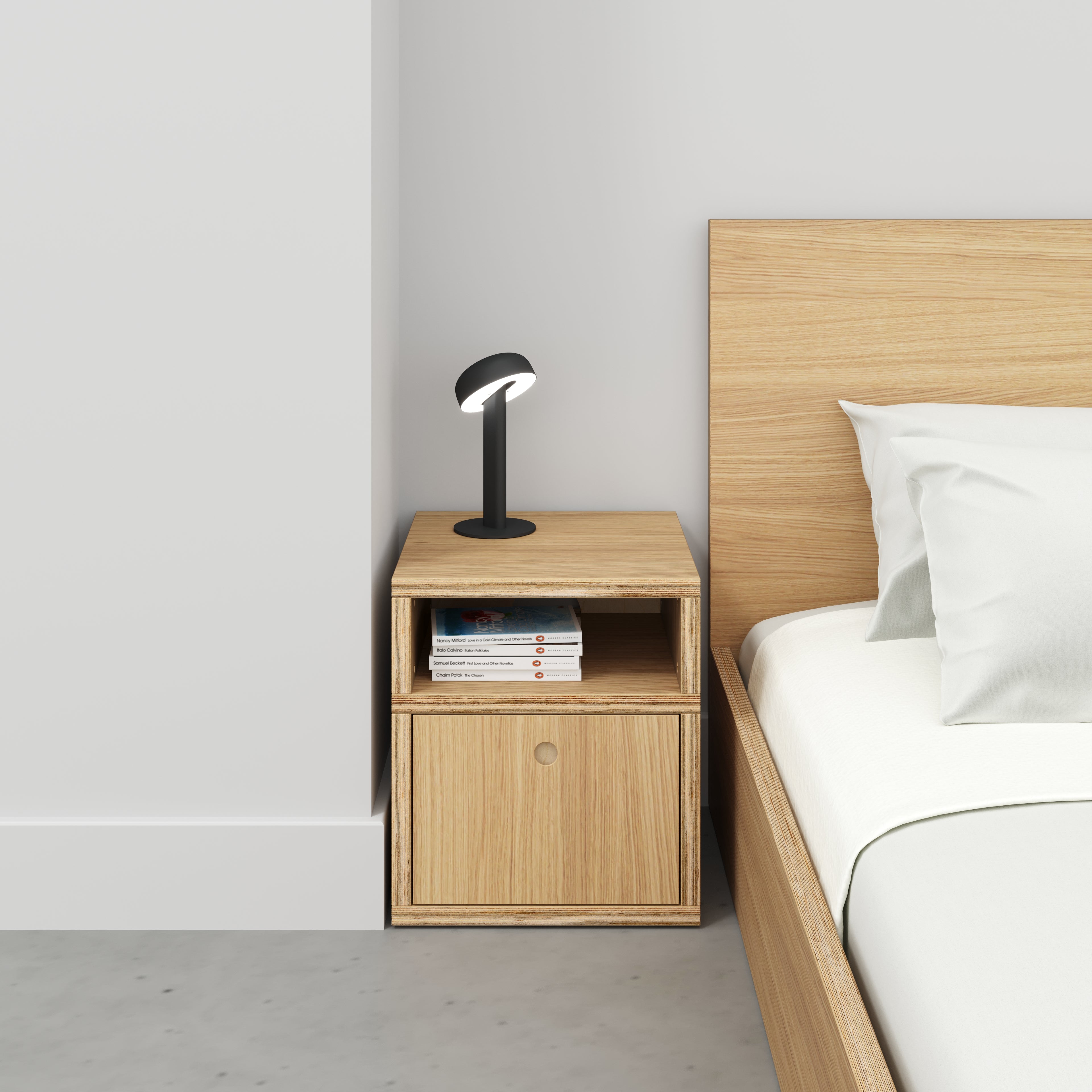 oak plywood bedside table