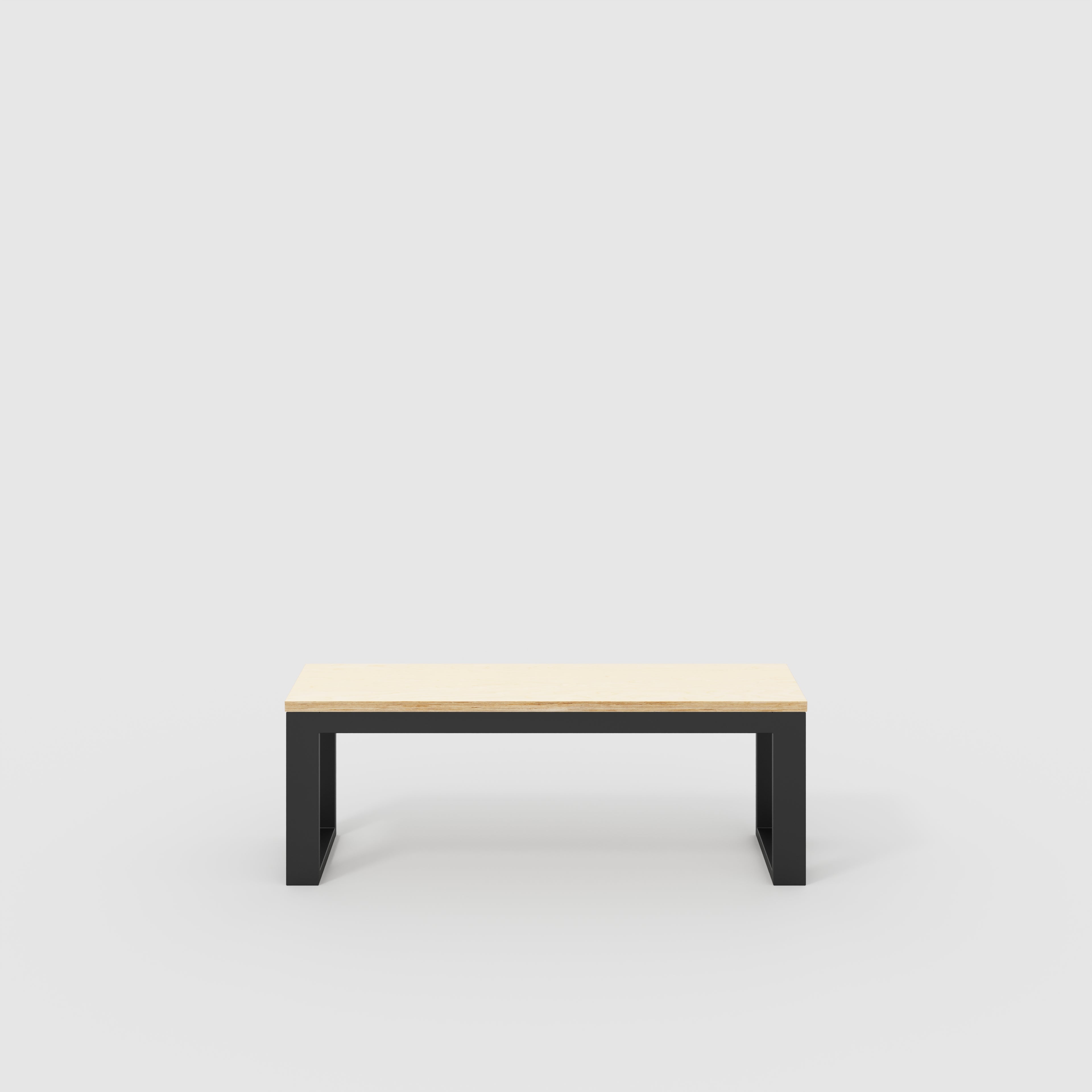 Plywood Bench Seat with Black Industrial Frame - Plywood Birch - 1200(w) x 325(d)