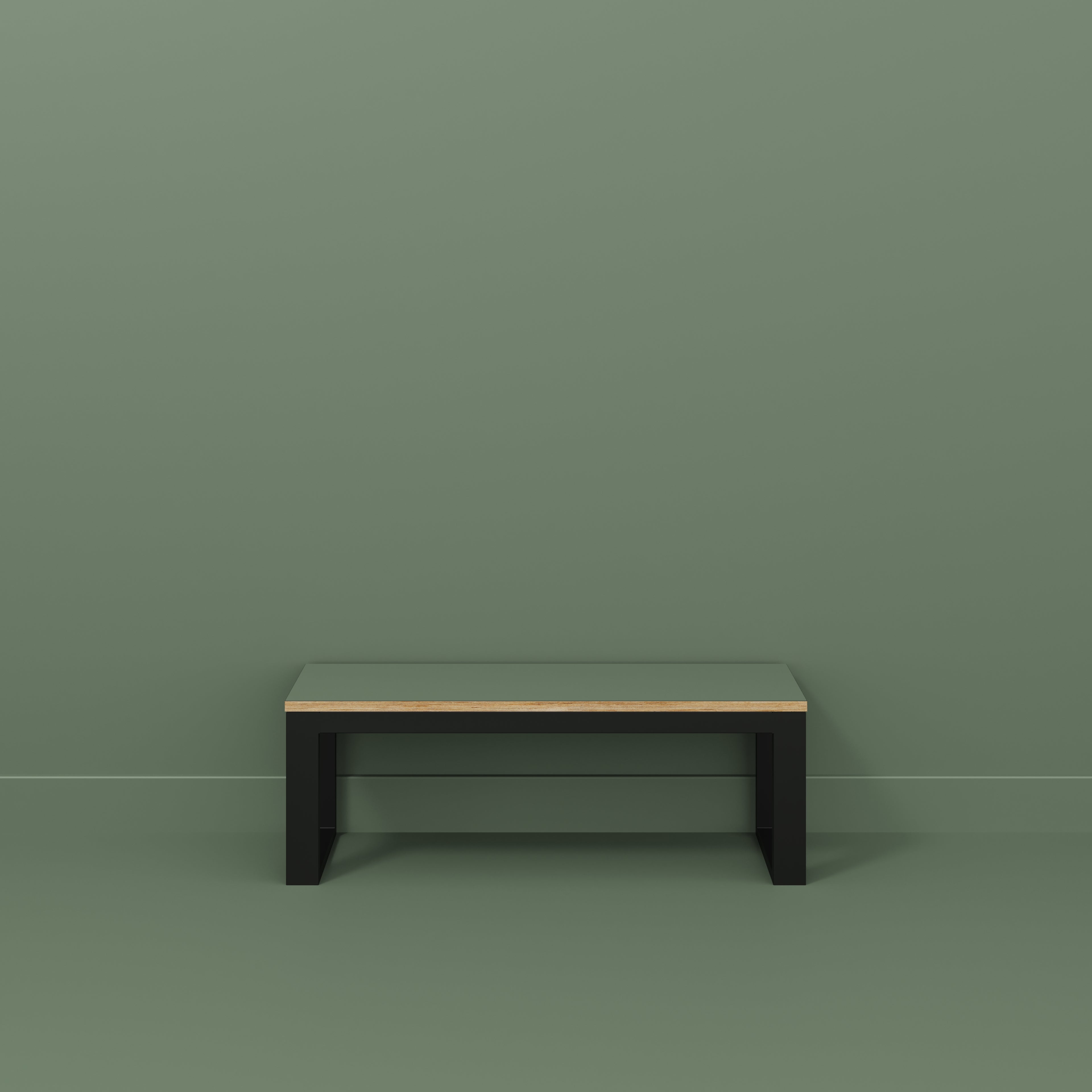 Plywood Bench Seat with Black Industrial Frame - Formica Green Slate - 1200(w) x 325(d)