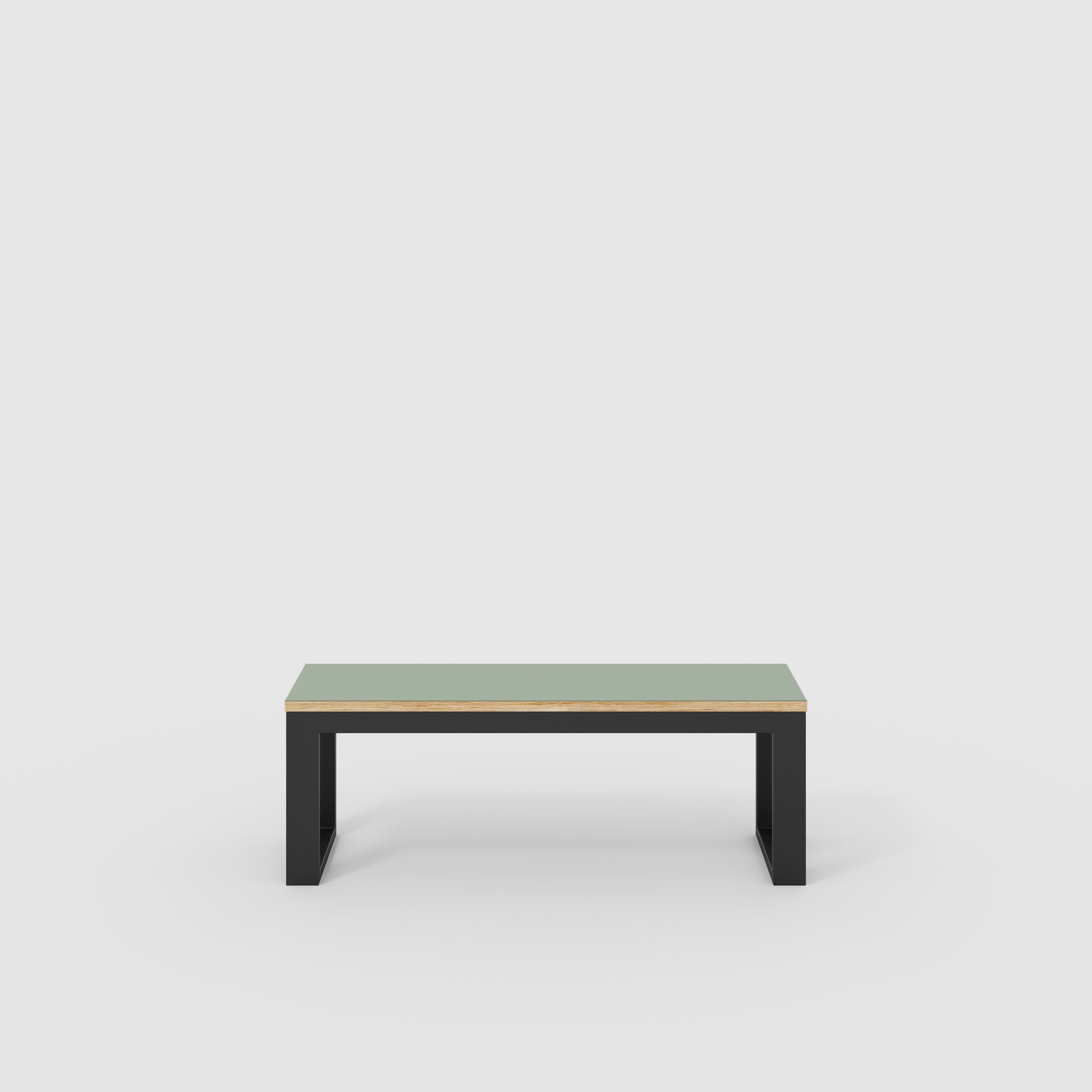 Plywood Bench Seat with Black Industrial Frame - Formica Green Slate - 1200(w) x 325(d)