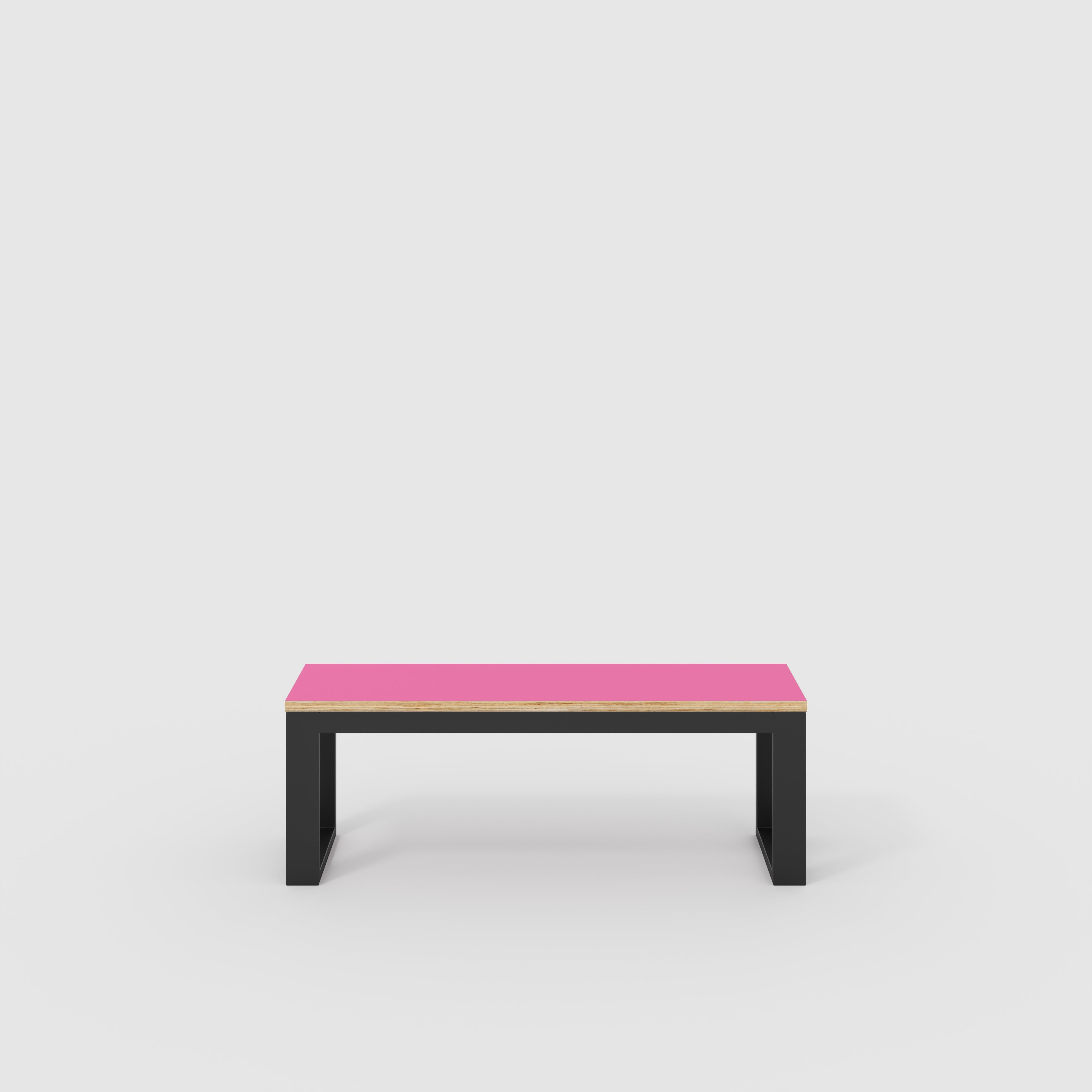 Plywood Bench Seat with Black Industrial Frame - Formica Juicy Pink - 1200(w) x 325(d)