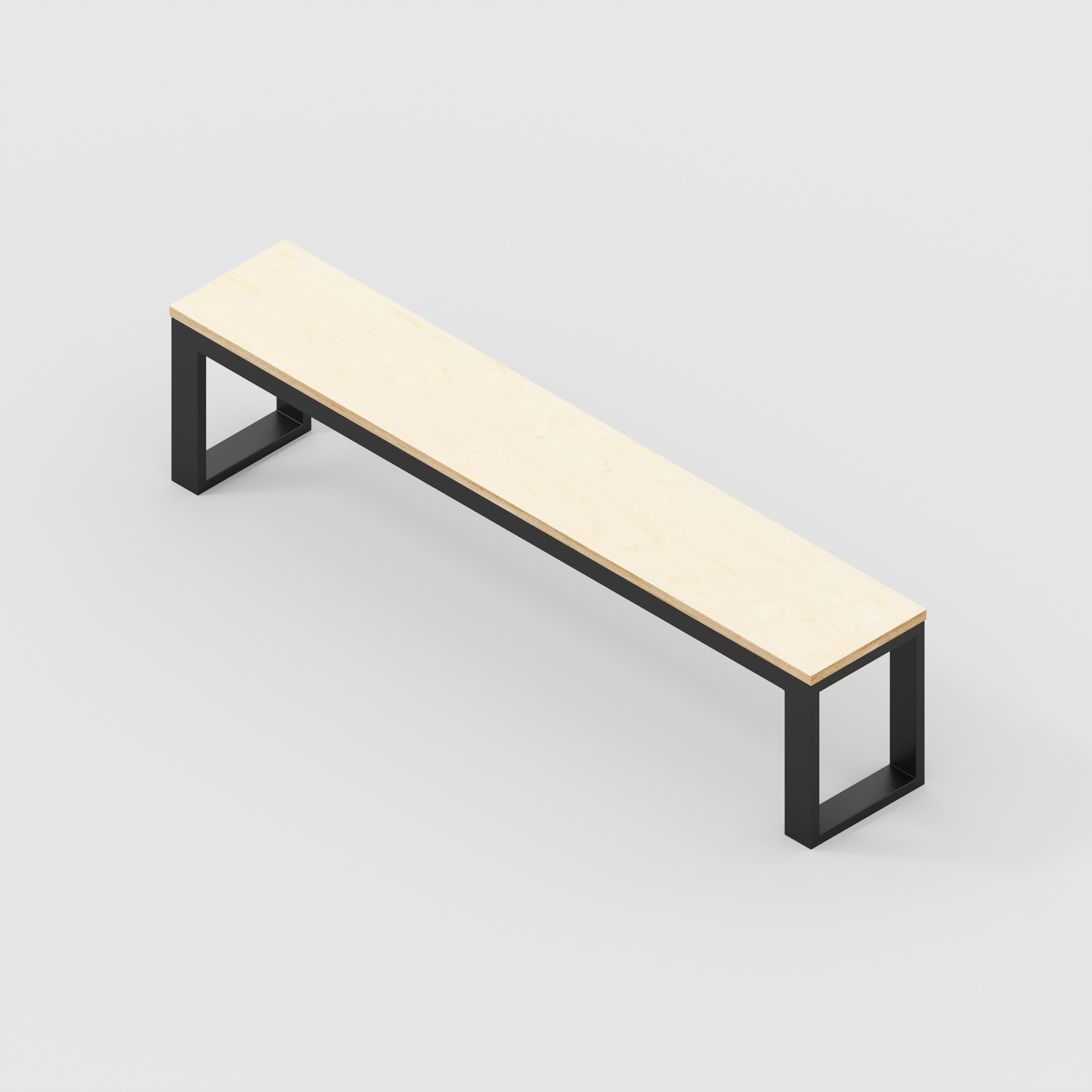 Plywood Bench Seat with Black Industrial Frame - Plywood Birch - 1800(w) x 325(d)