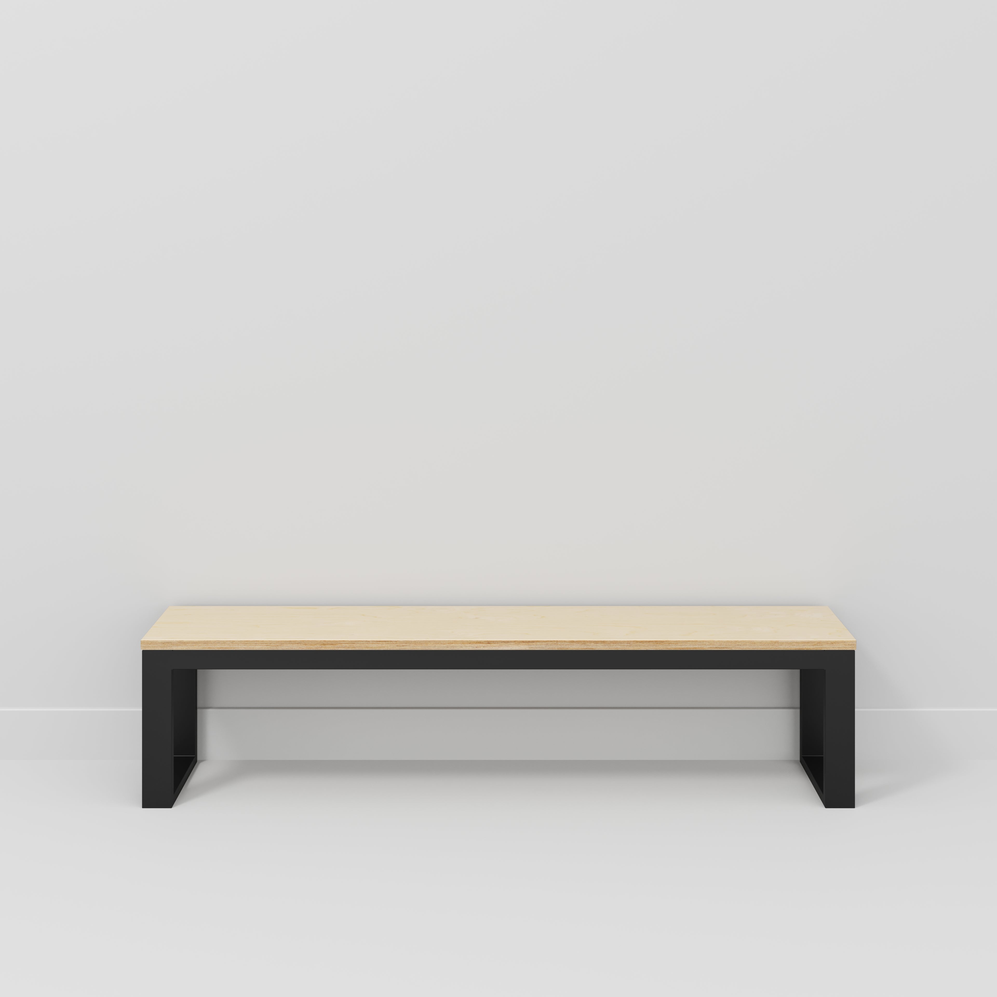 Plywood Bench Seat with Black Industrial Frame - Plywood Birch - 1800(w) x 325(d)