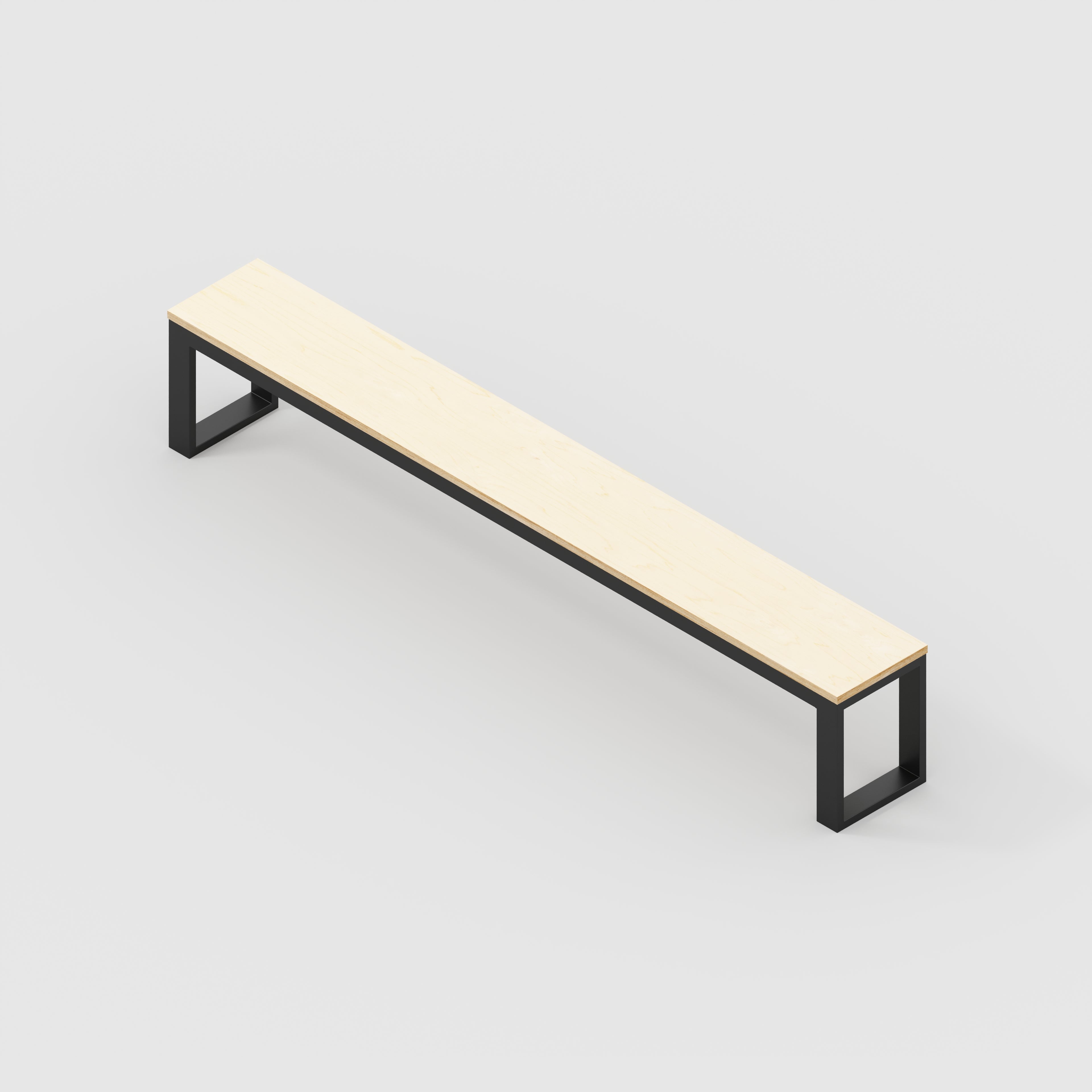 Plywood Bench Seat with Black Industrial Frame - Plywood Birch - 2400(w) x 325(d)
