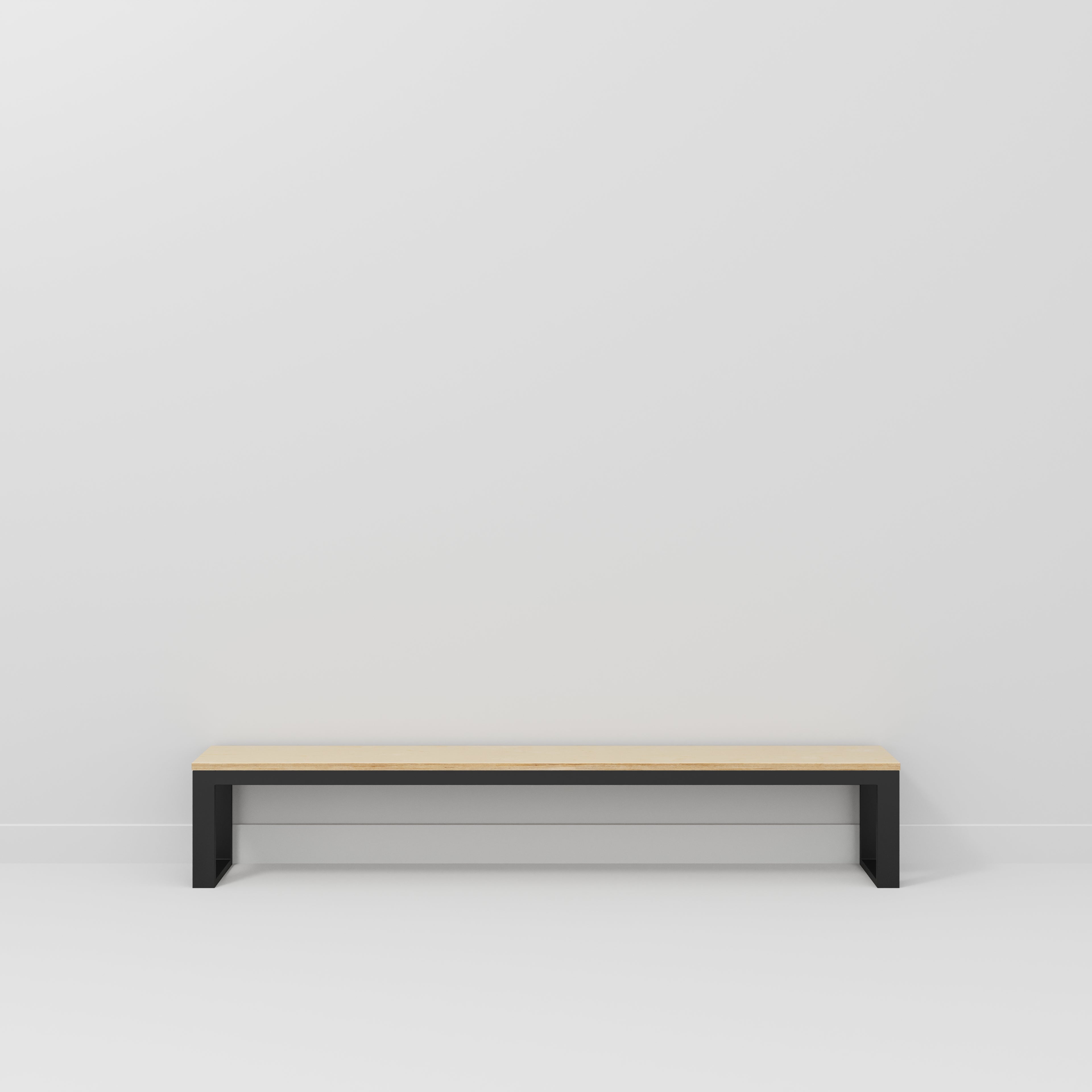 Plywood Bench Seat with Black Industrial Frame - Plywood Birch - 2400(w) x 325(d)