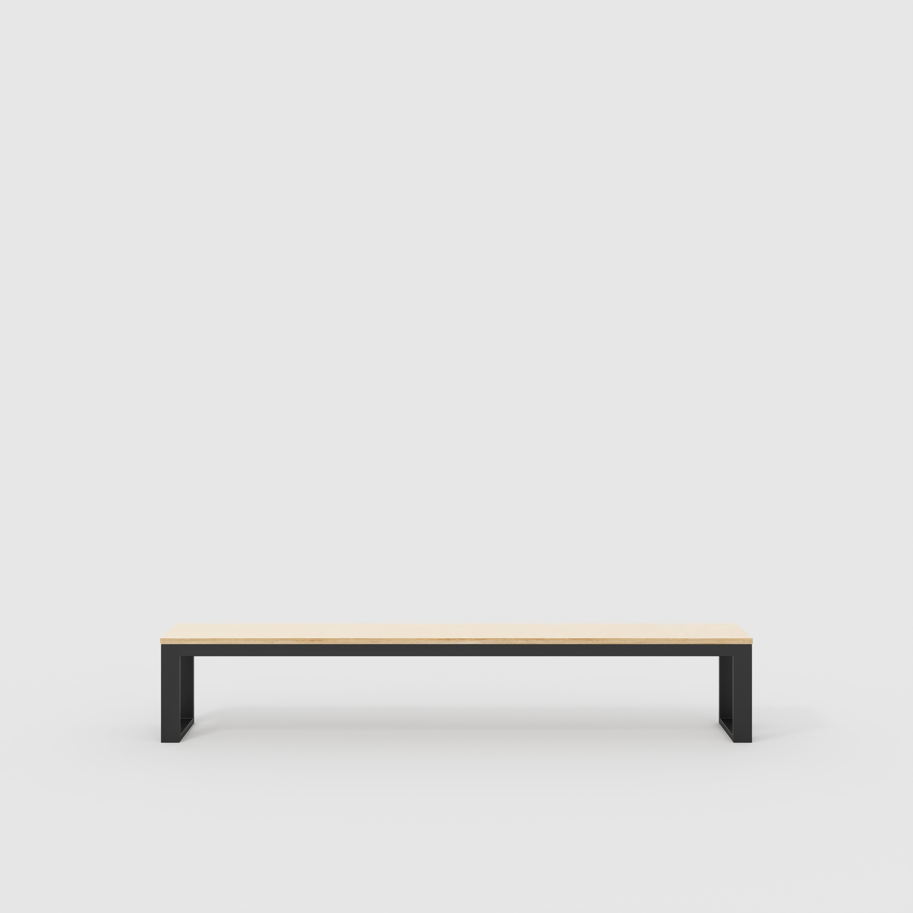 Plywood Bench Seat with Black Industrial Frame - Plywood Birch - 2400(w) x 325(d)