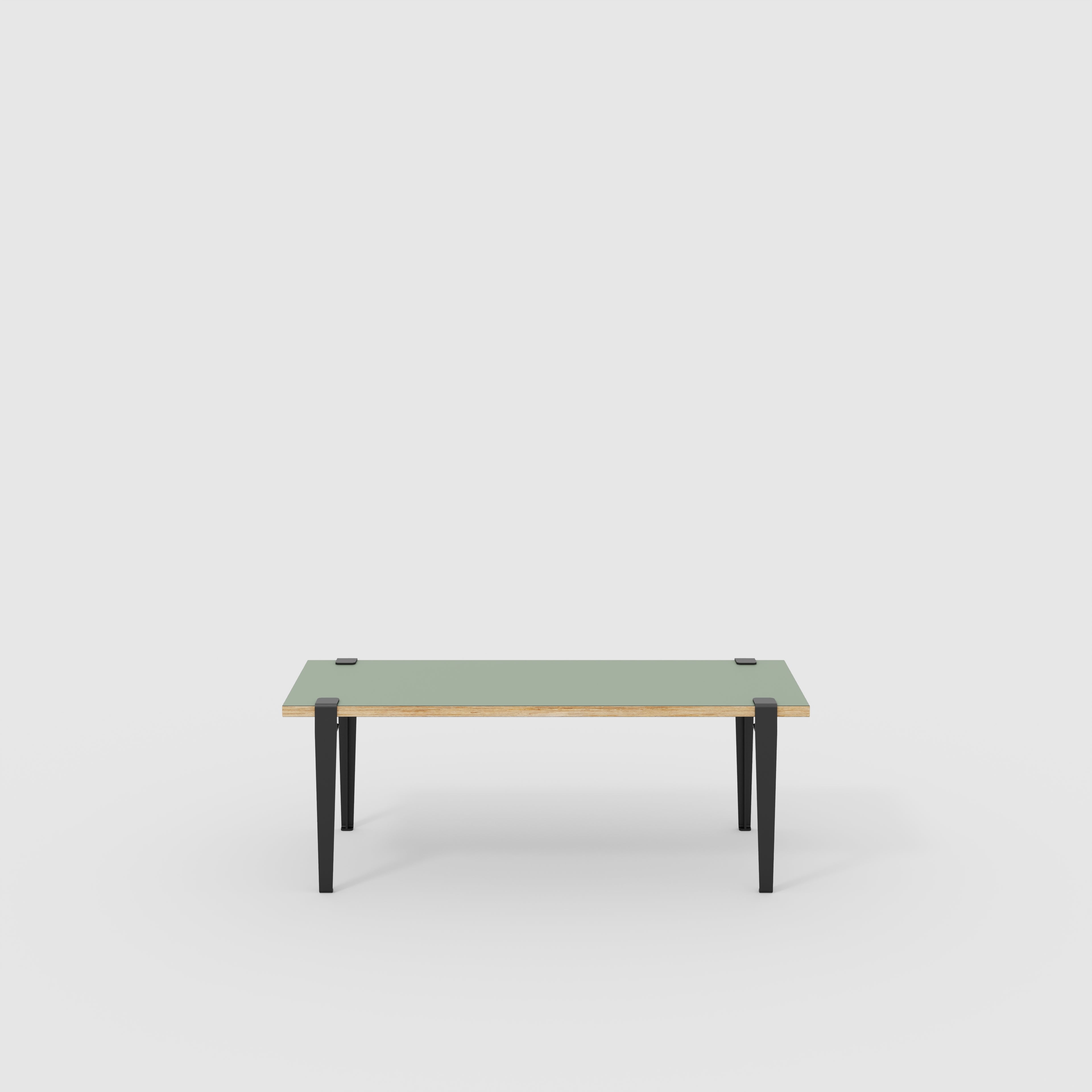 Plywood Bench Seat with Black Tiptoe Legs - Formica Green Slate - 1200(w) x 400(d) x 450(h)