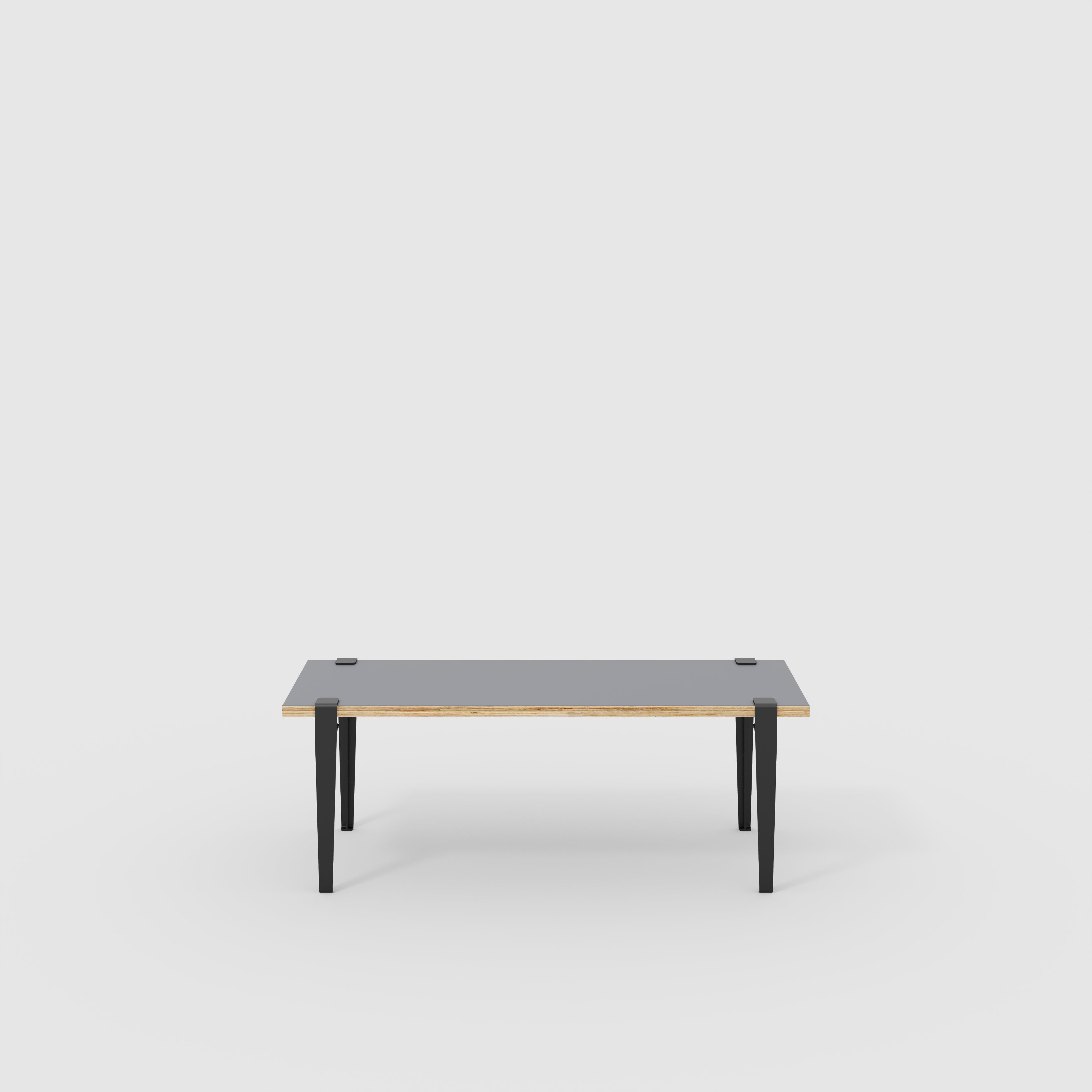 Plywood Bench Seat with Black Tiptoe Legs - Formica Tornado Grey - 1200(w) x 400(d) x 450(h)