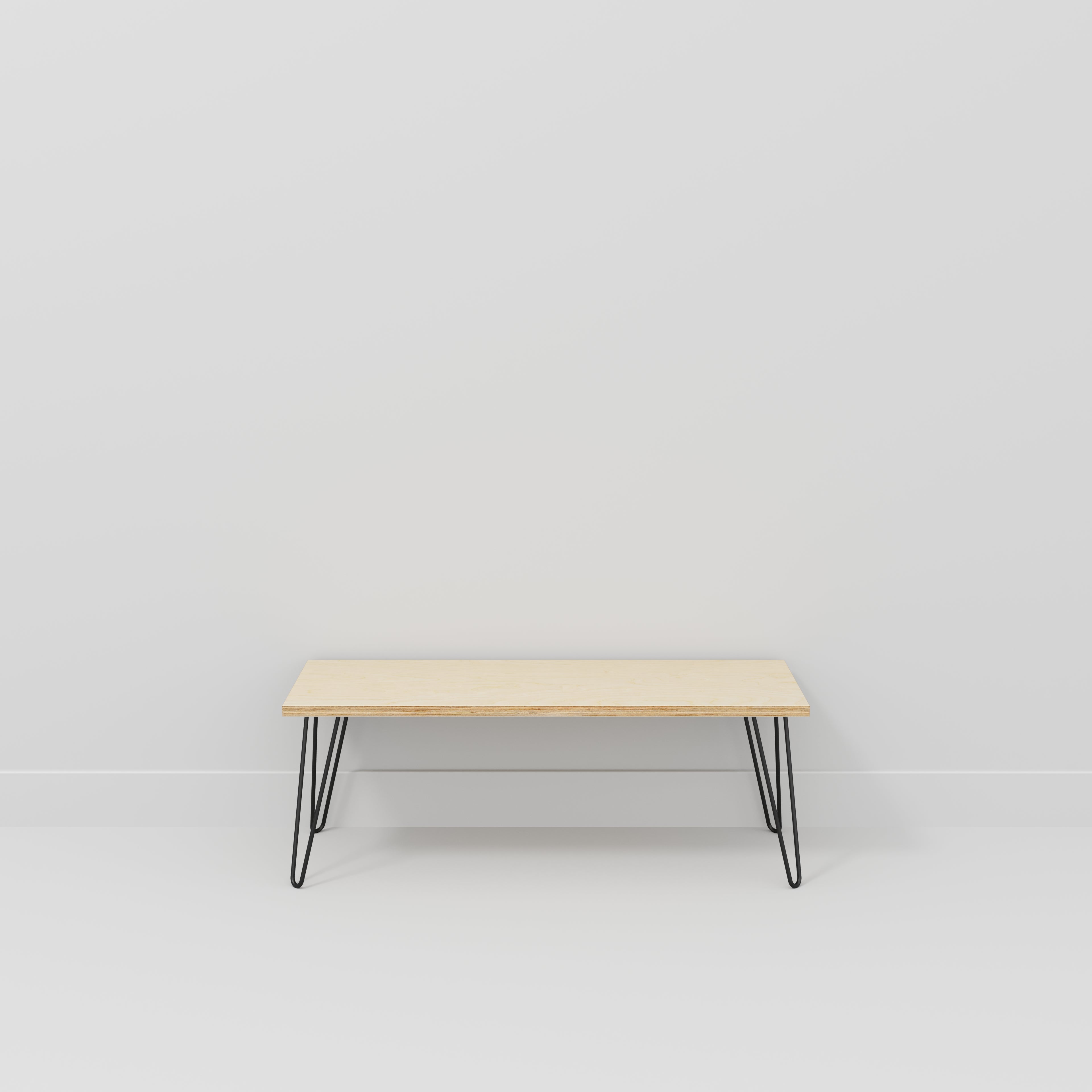 Bench Seat with Black Hairpin Legs - Plywood Birch - 1200(w) x 400(d)