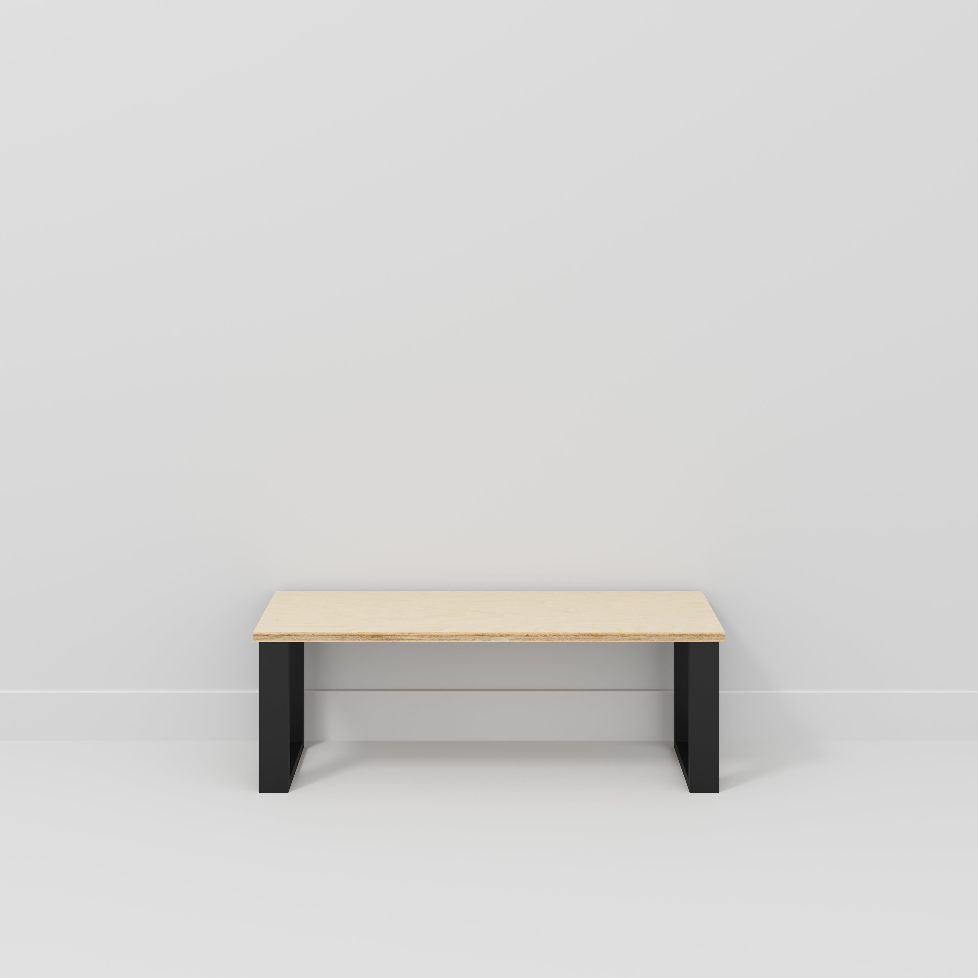 Plywood Bench Seat with Black Industrial Legs - Plywood Birch - 1200(w) x 400(d)