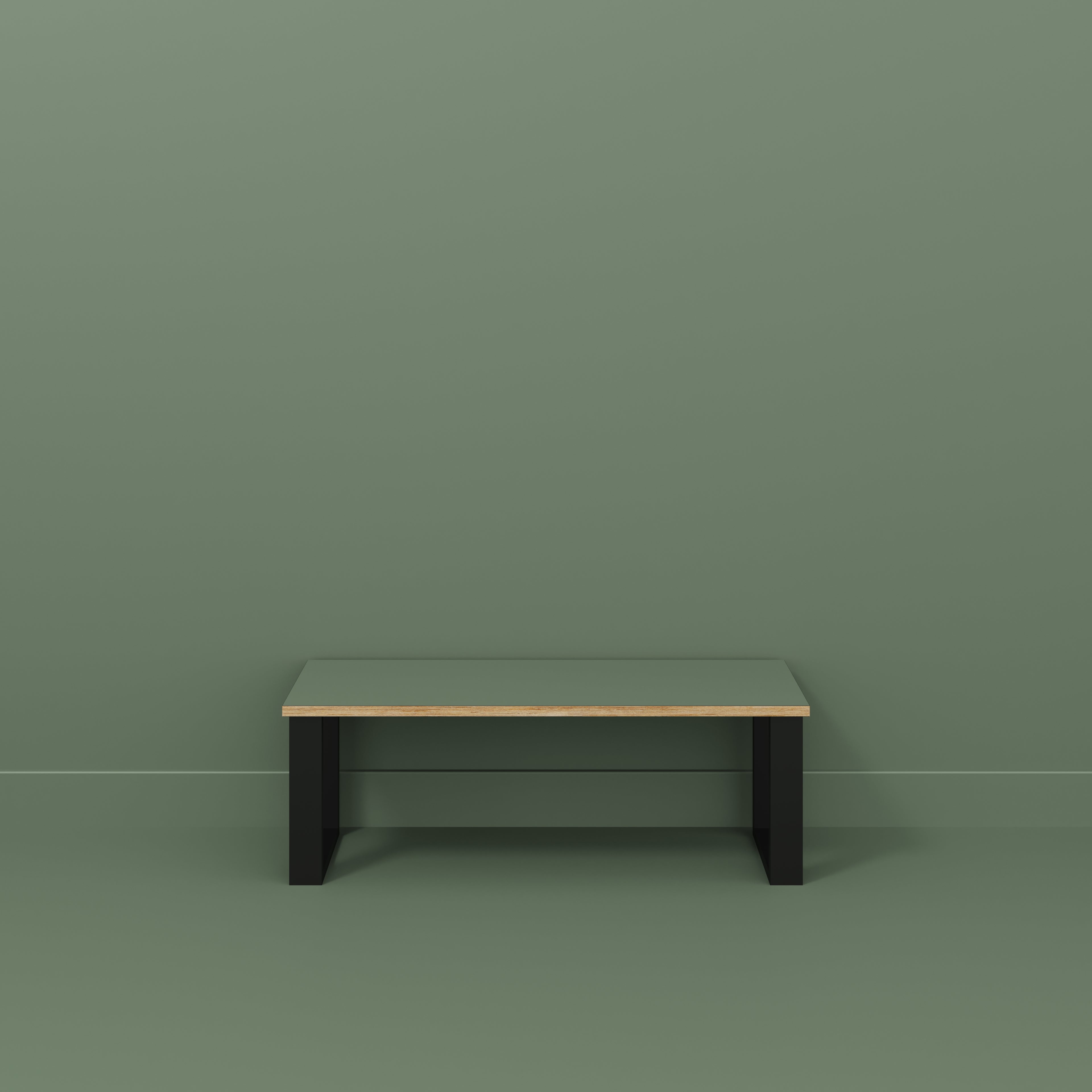 Plywood Bench Seat with Black Industrial Legs - Formica Green Slate - 1200(w) x 400(d)