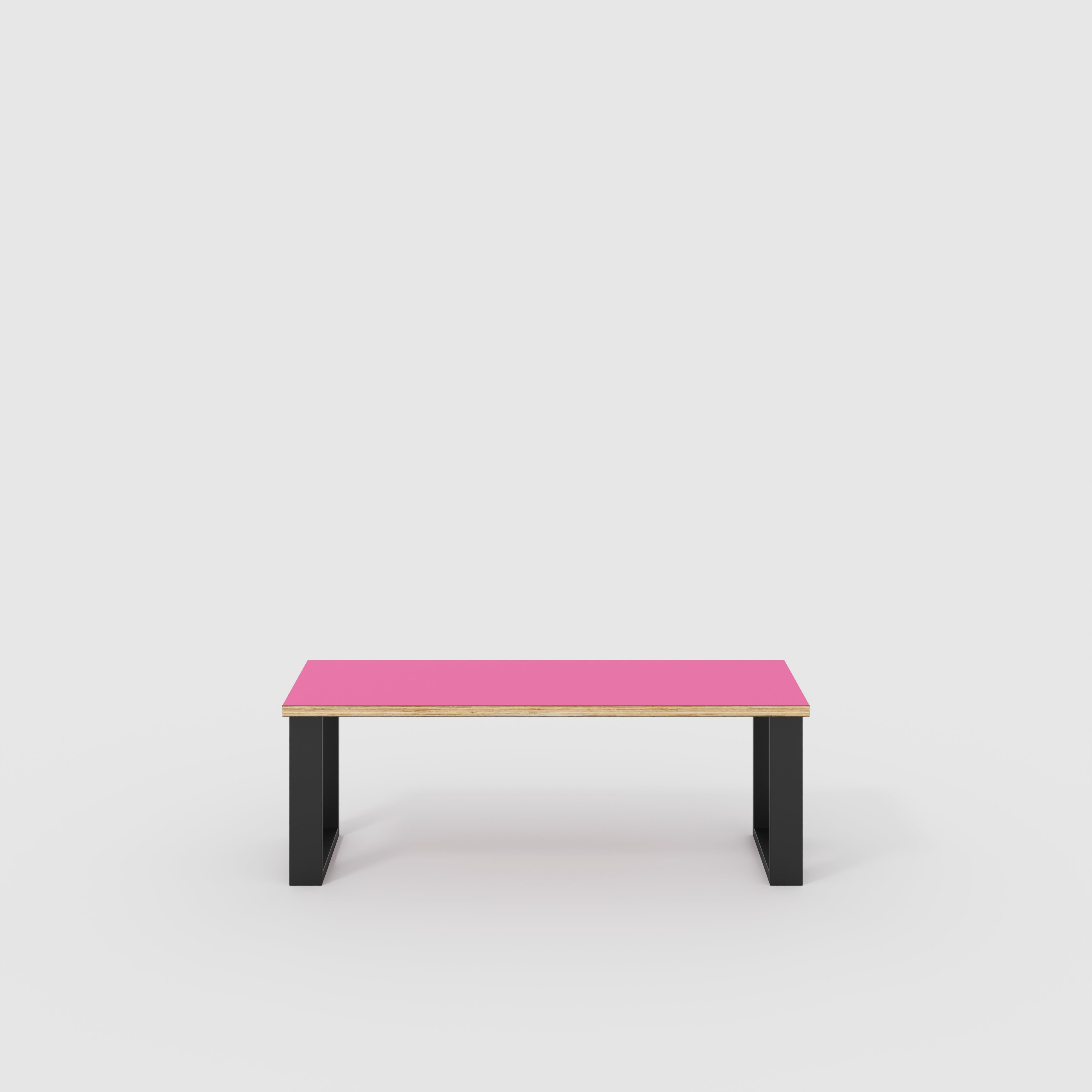 Plywood Bench Seat with Black Industrial Legs - Formica Juicy Pink - 1200(w) x 400(d)