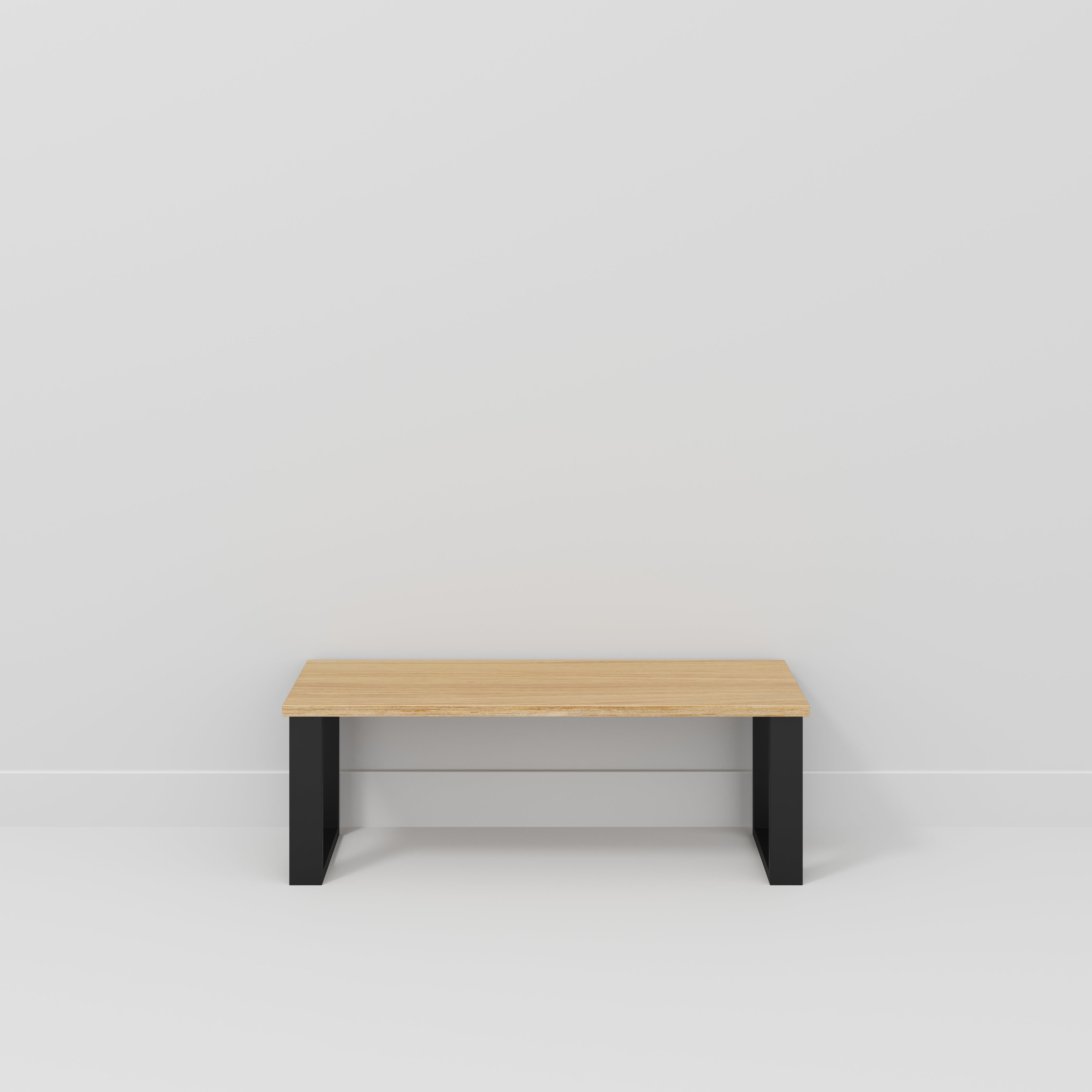 Plywood Bench Seat with Black Industrial Legs - Plywood Oak - 1200(w) x 400(d)
