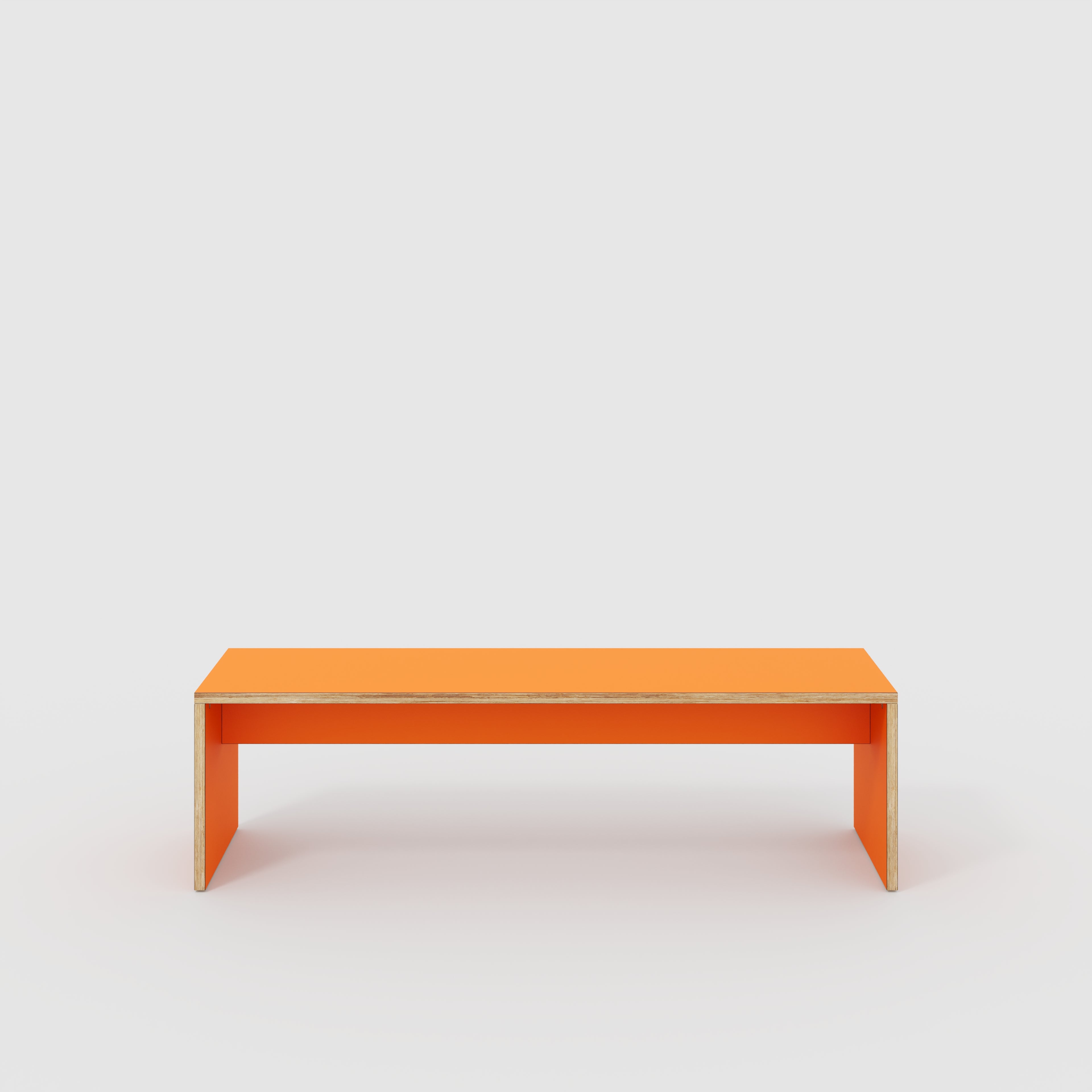 Plywood Bench Seat with Solid Sides - Formica Levante Orange - 1600(w) x 400(d)