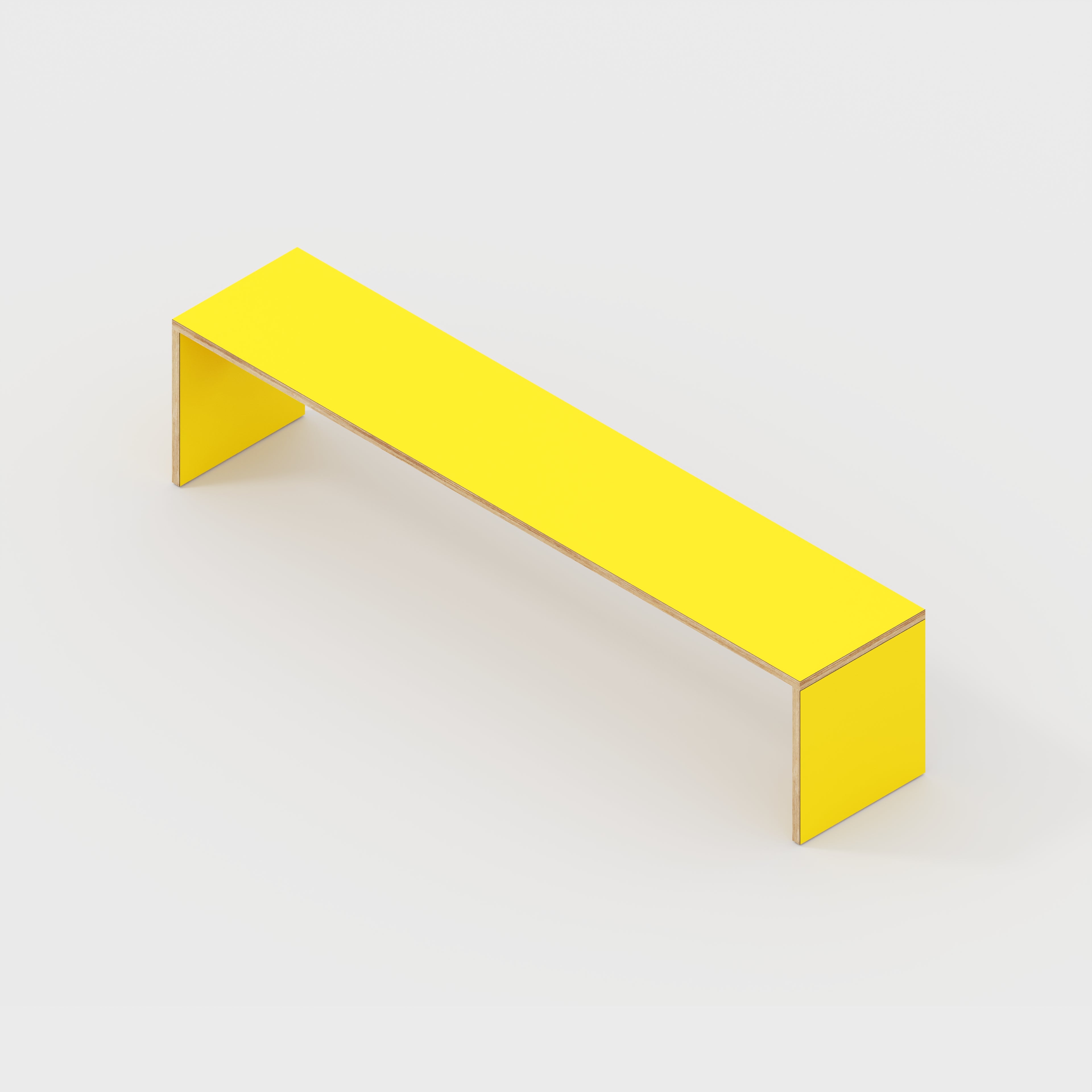 Plywood Bench Seat with Solid Sides - Formica Chrome Yellow - 2000(w) x 400(d)