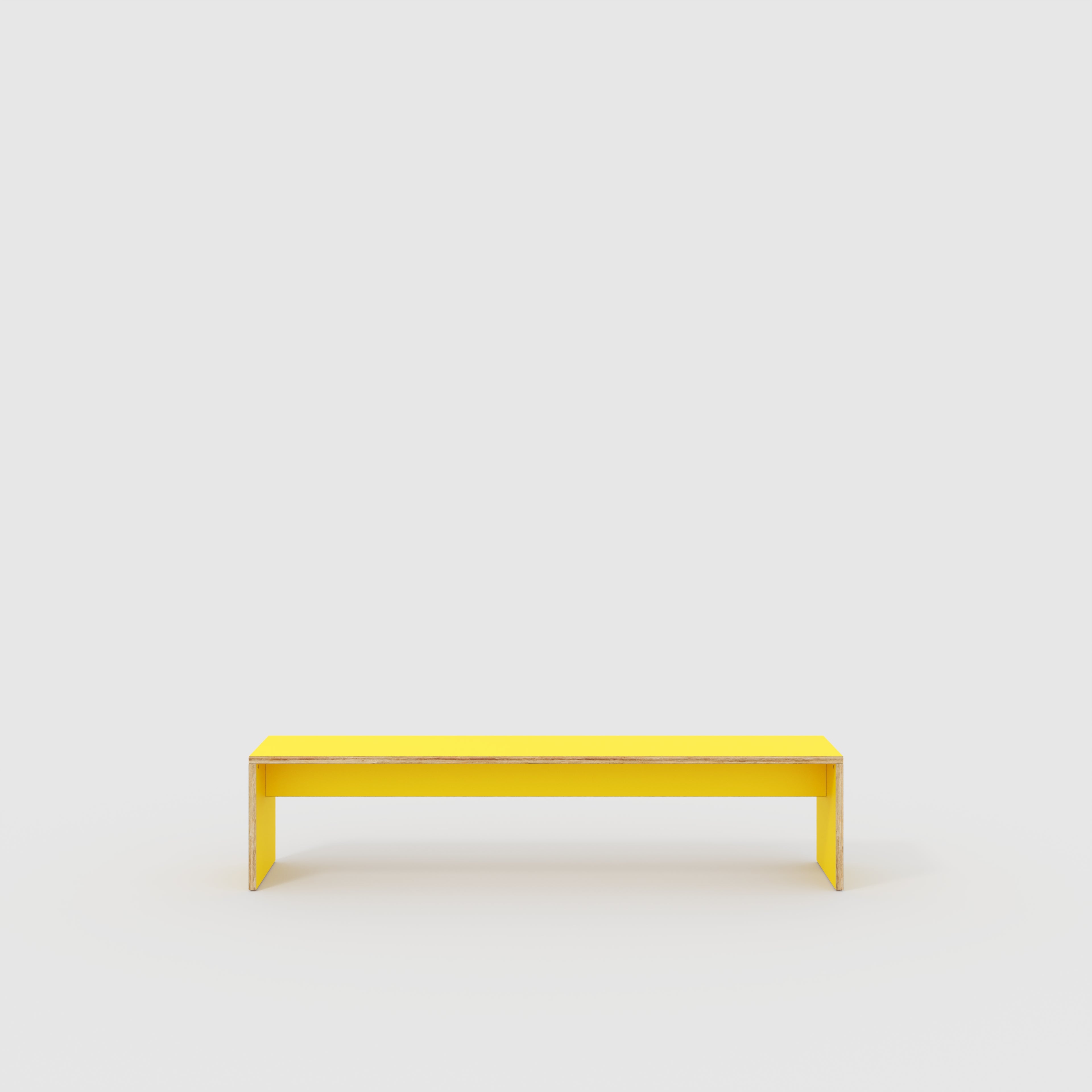 Plywood Bench Seat with Solid Sides - Formica Chrome Yellow - 2000(w) x 400(d)