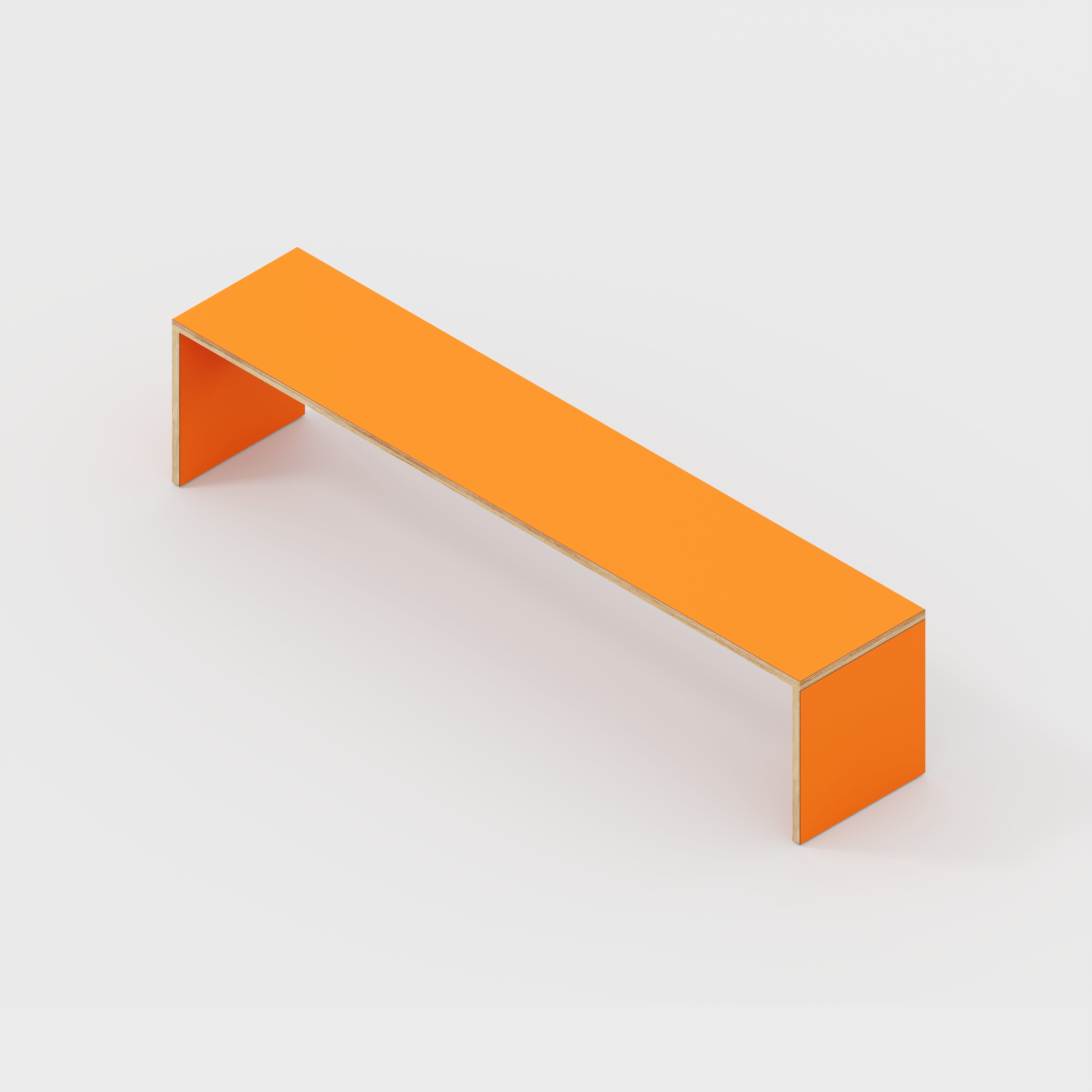 Plywood Bench Seat with Solid Sides - Formica Levante Orange - 2000(w) x 400(d)