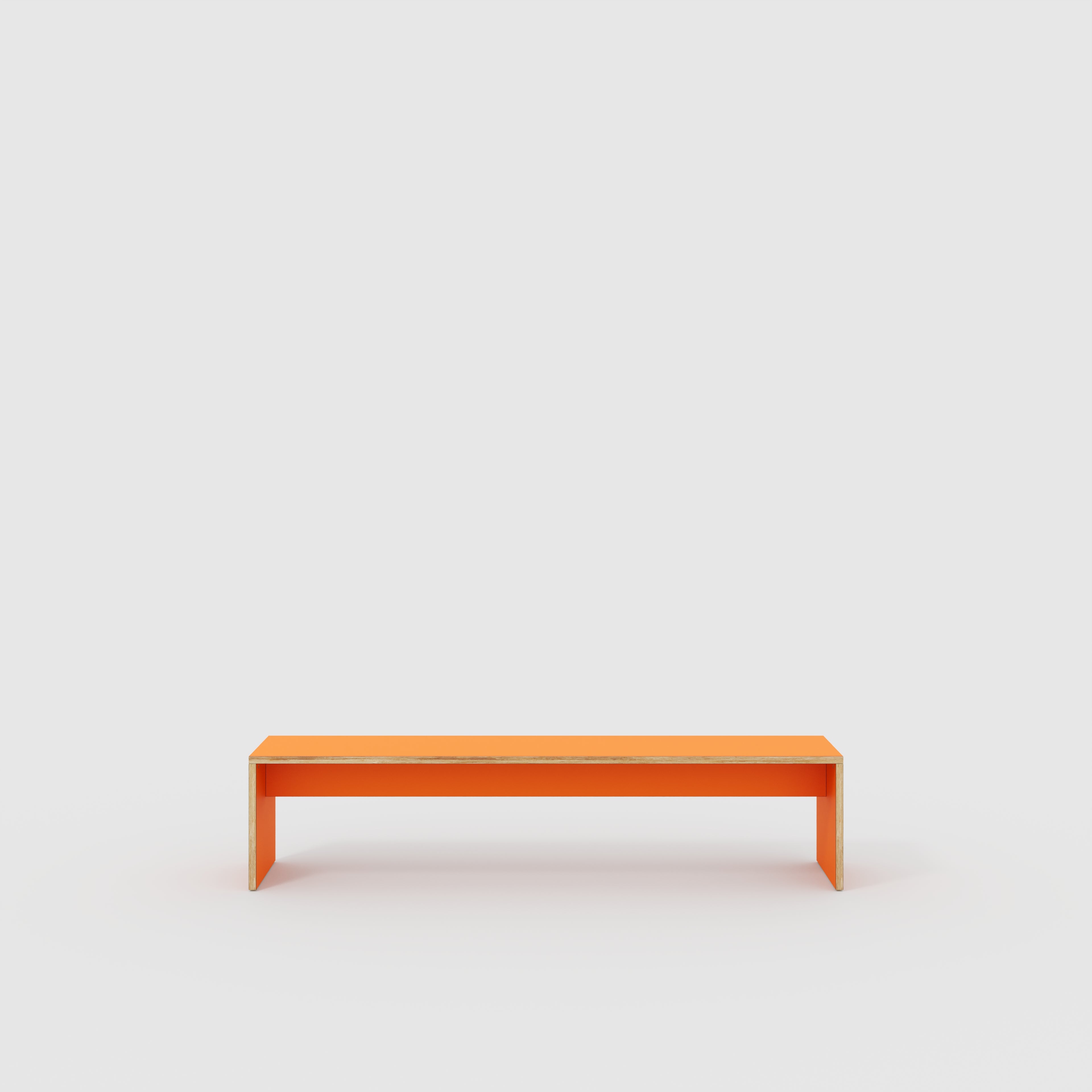 Plywood Bench Seat with Solid Sides - Formica Levante Orange - 2000(w) x 400(d)