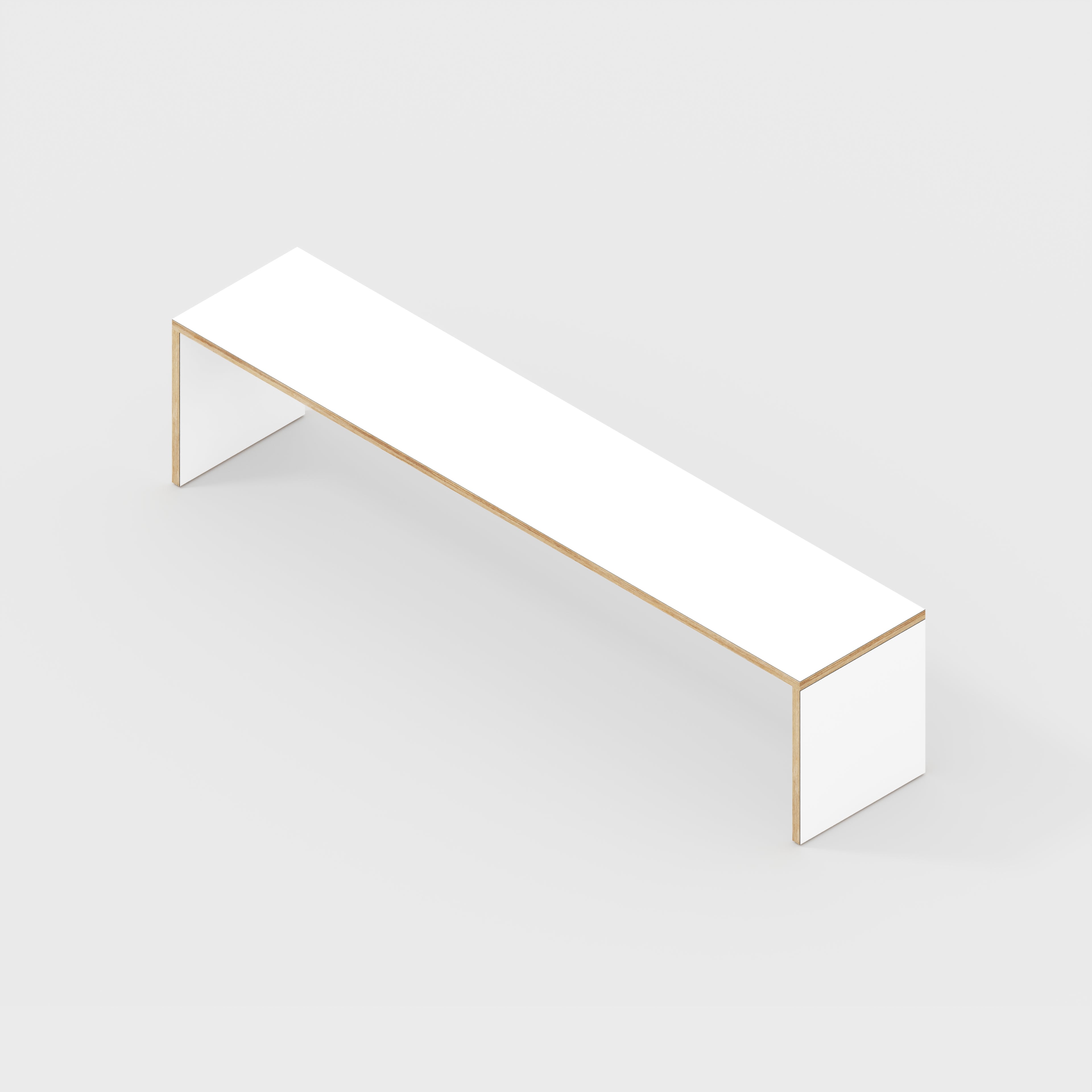 Plywood Bench Seat with Solid Sides - Formica White - 2000(w) x 400(d)