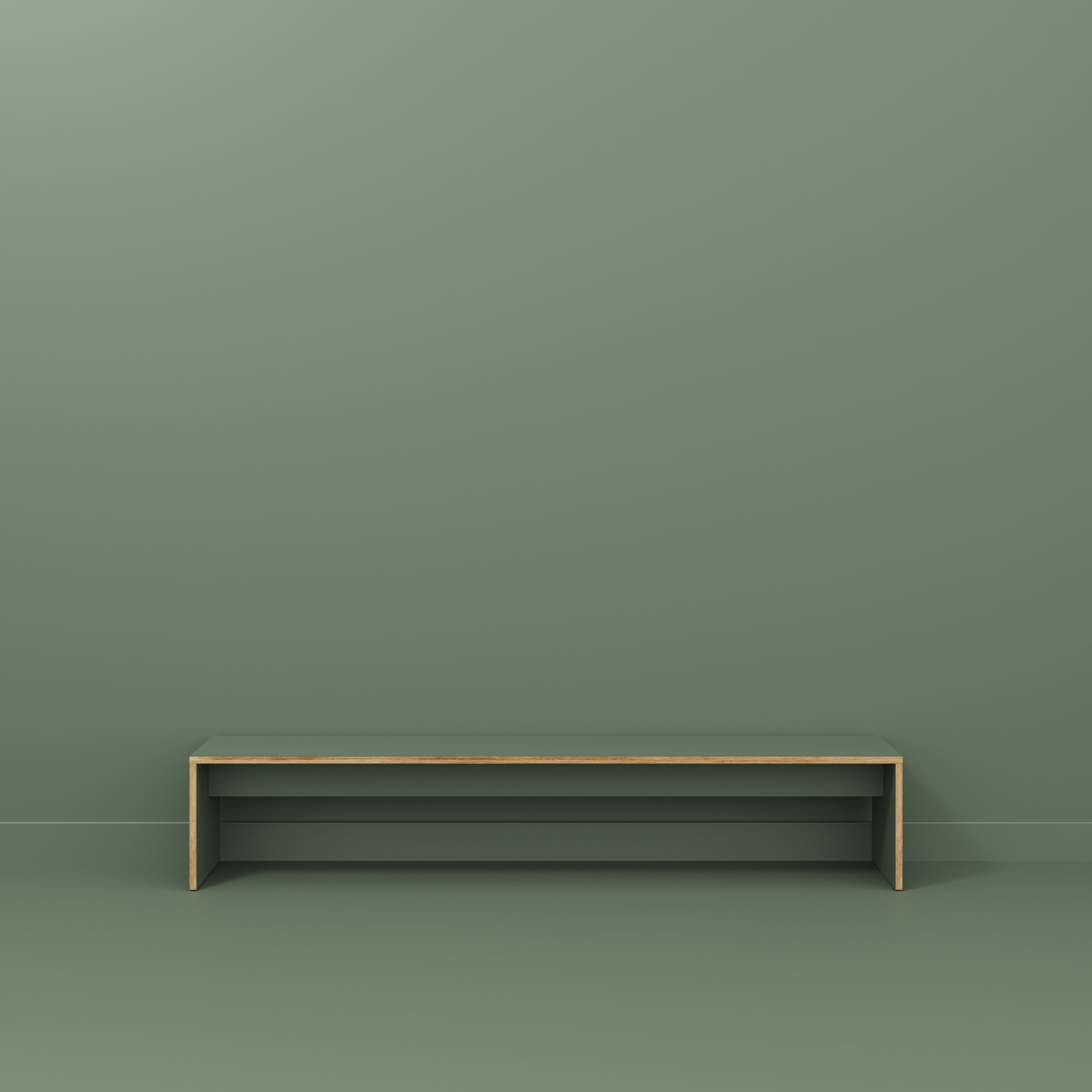 Plywood Bench Seat with Solid Sides - Formica Green Slate - 2400(w) x 400(d)