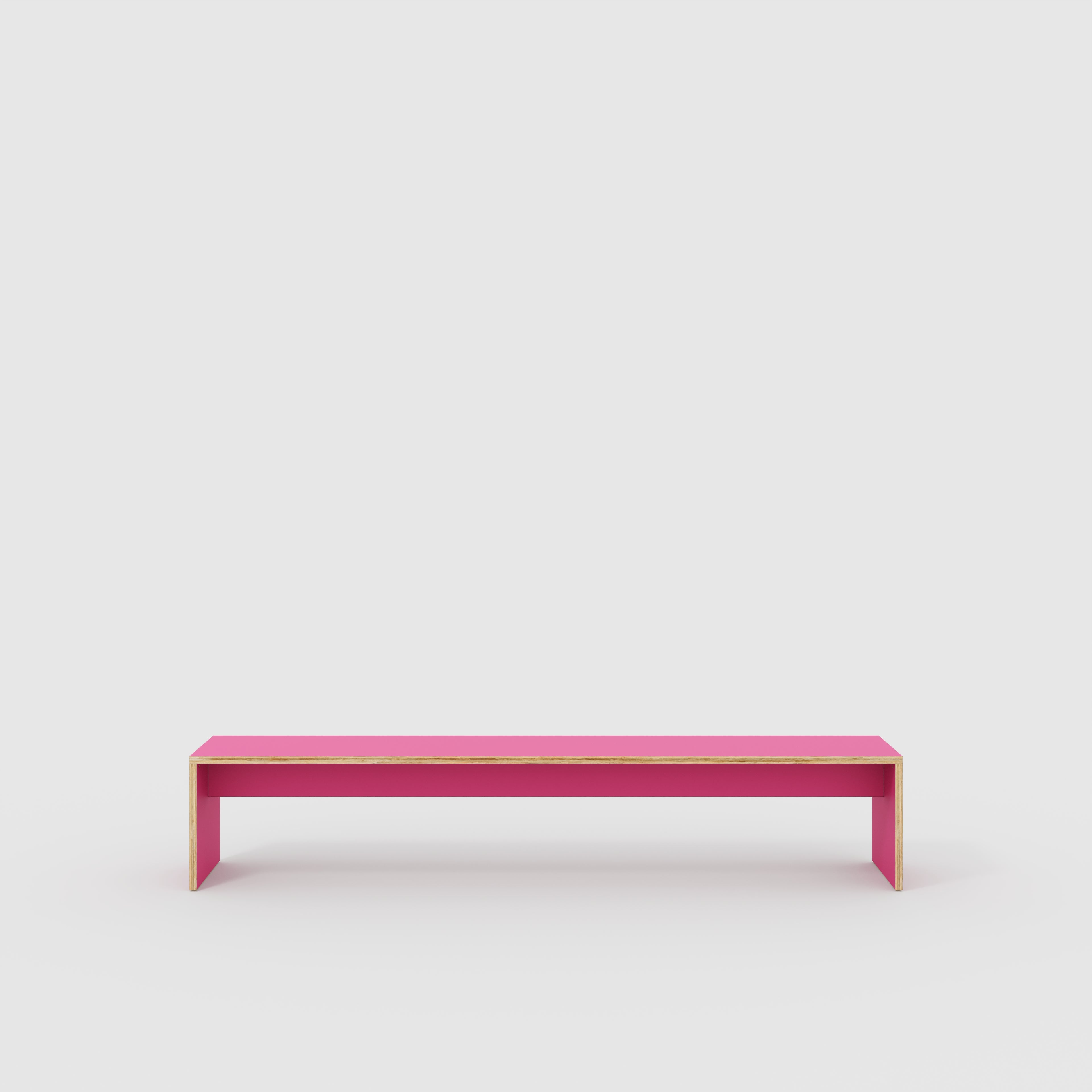Plywood Bench Seat with Solid Sides - Formica Juicy Pink - 2400(w) x 400(d)