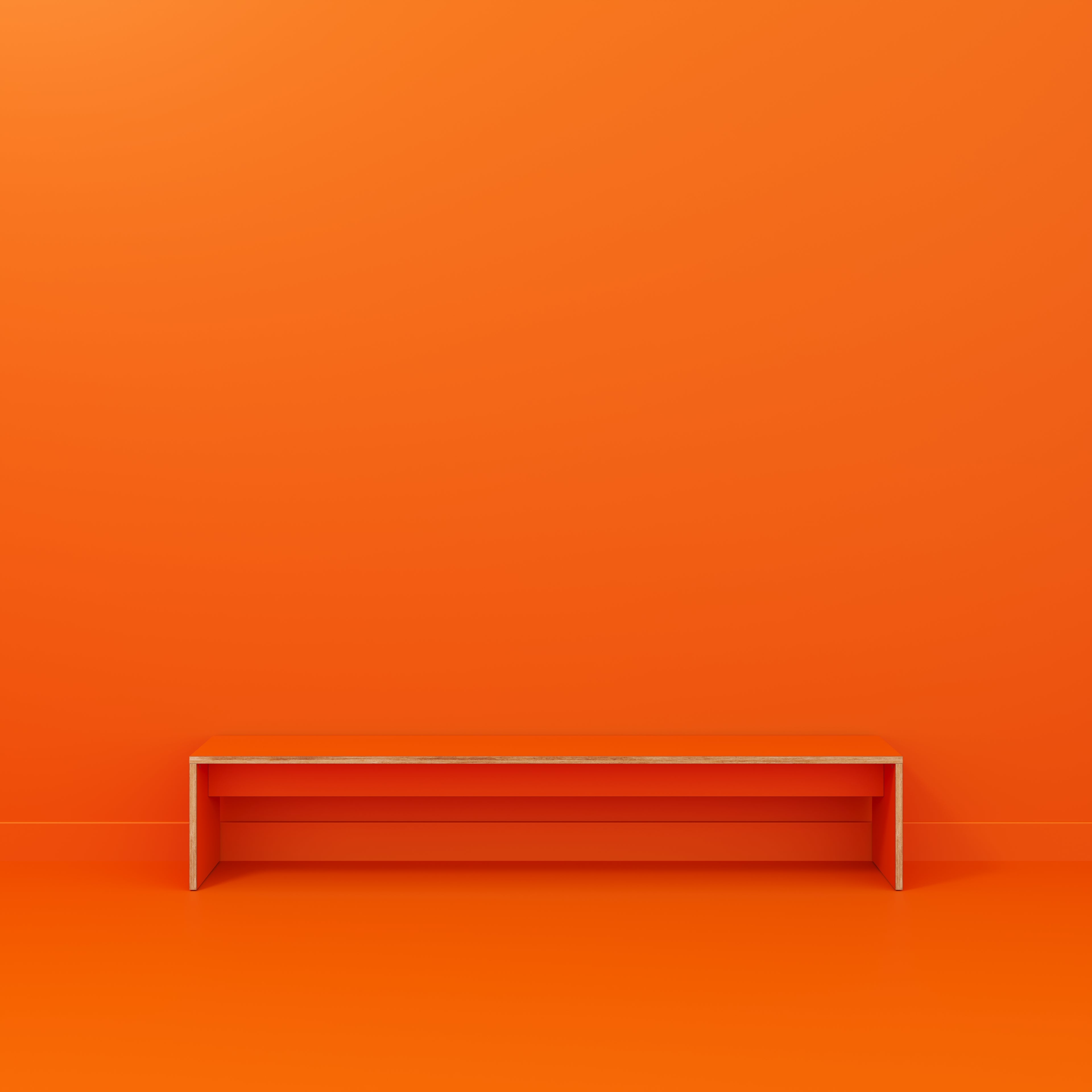 Plywood Bench Seat with Solid Sides - Formica Levante Orange - 2400(w) x 400(d)