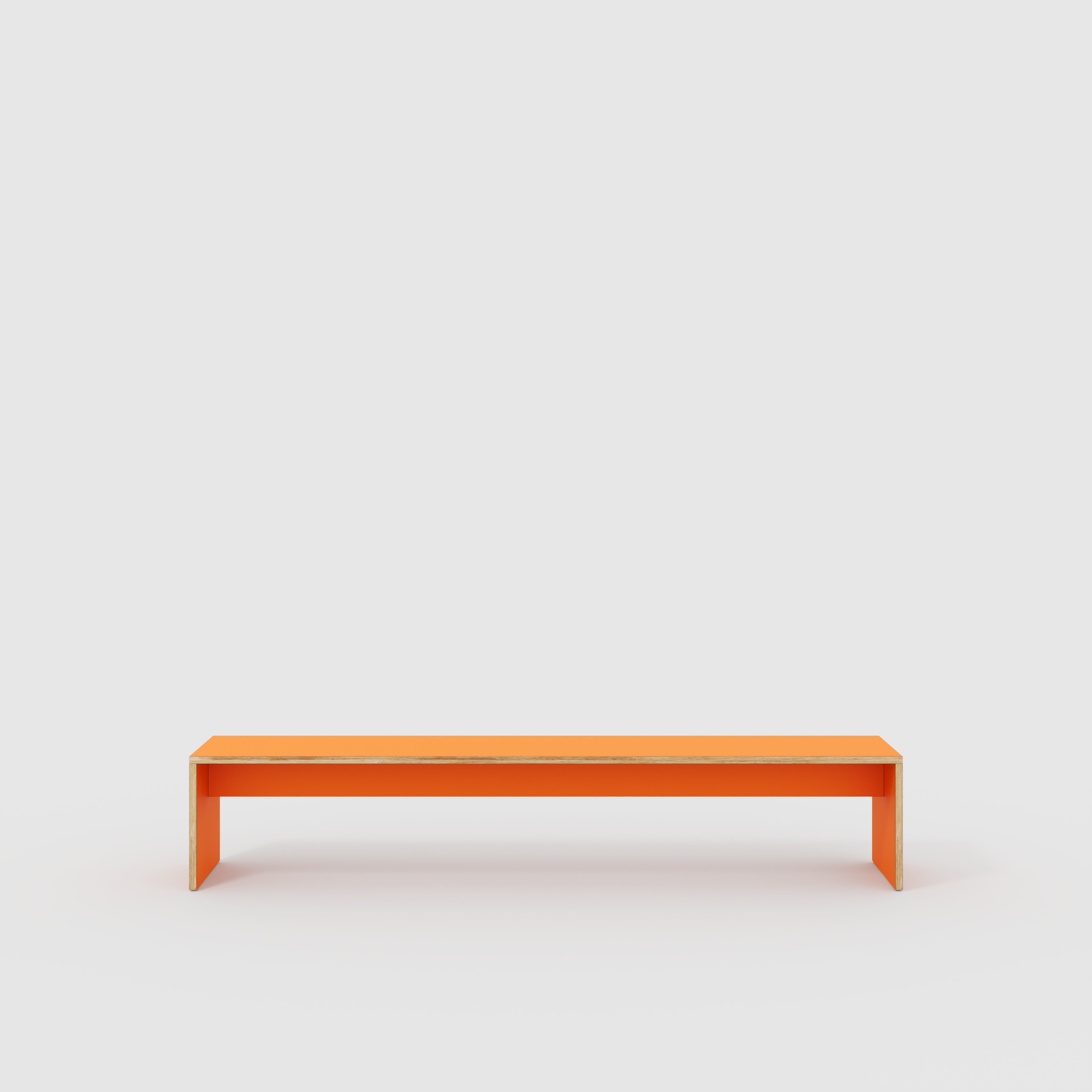 Plywood Bench Seat with Solid Sides - Formica Levante Orange - 2400(w) x 400(d)