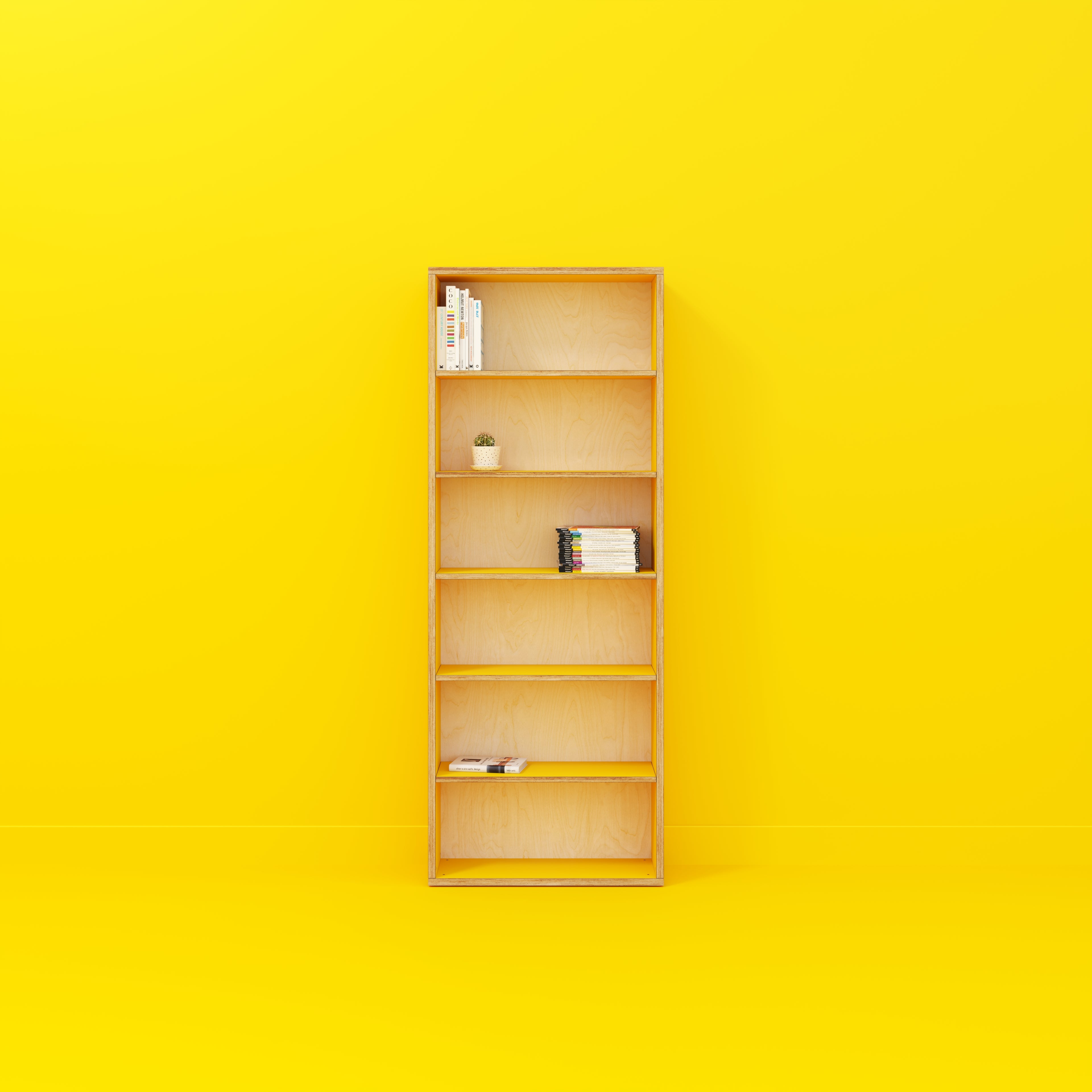 Plywood Bookshelves - Formica Chrome Yellow - 800(w) x 300(d) x 2100(h)
