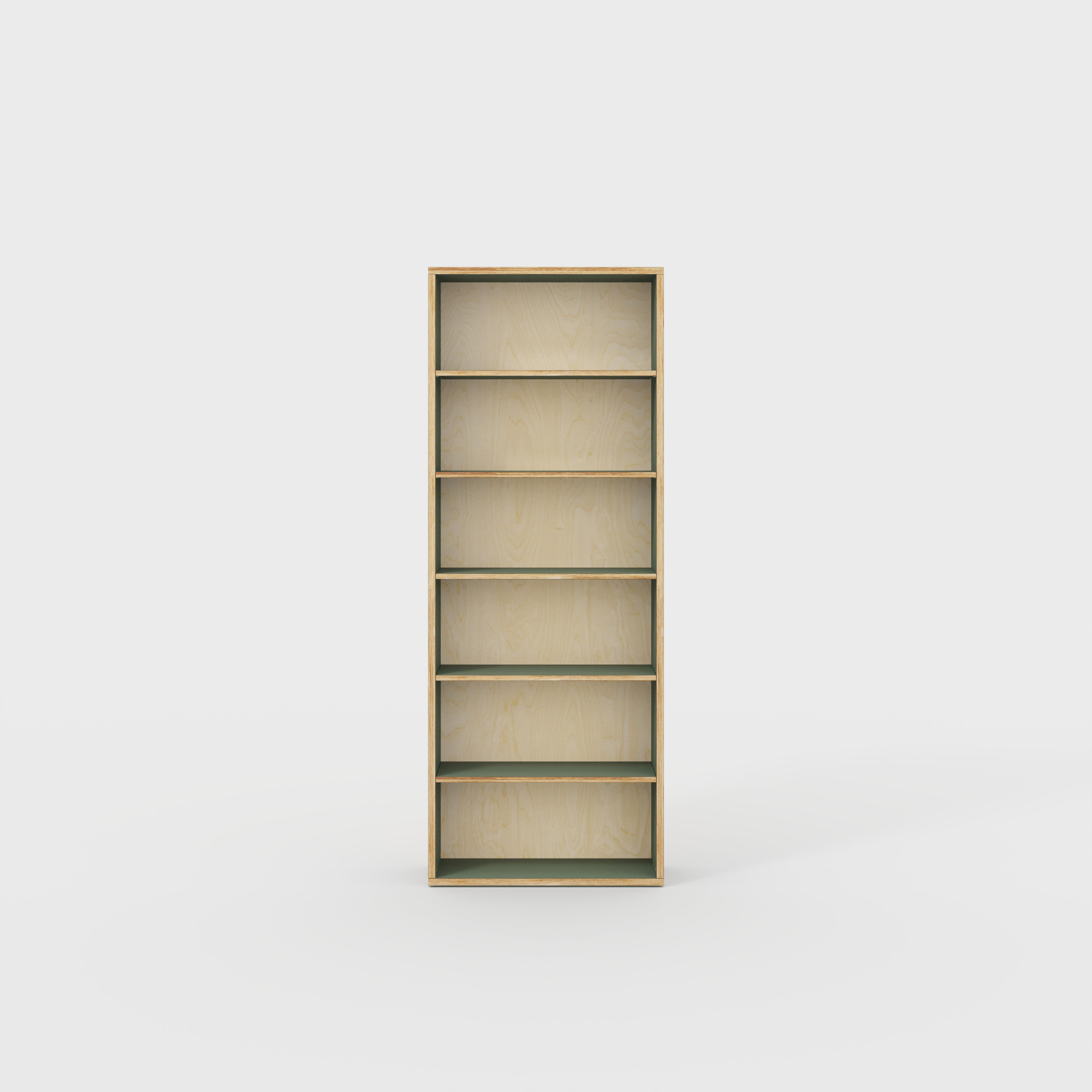 Plywood Bookshelves - Formica Green Slate - 800(w) x 300(d) x 2100(h)