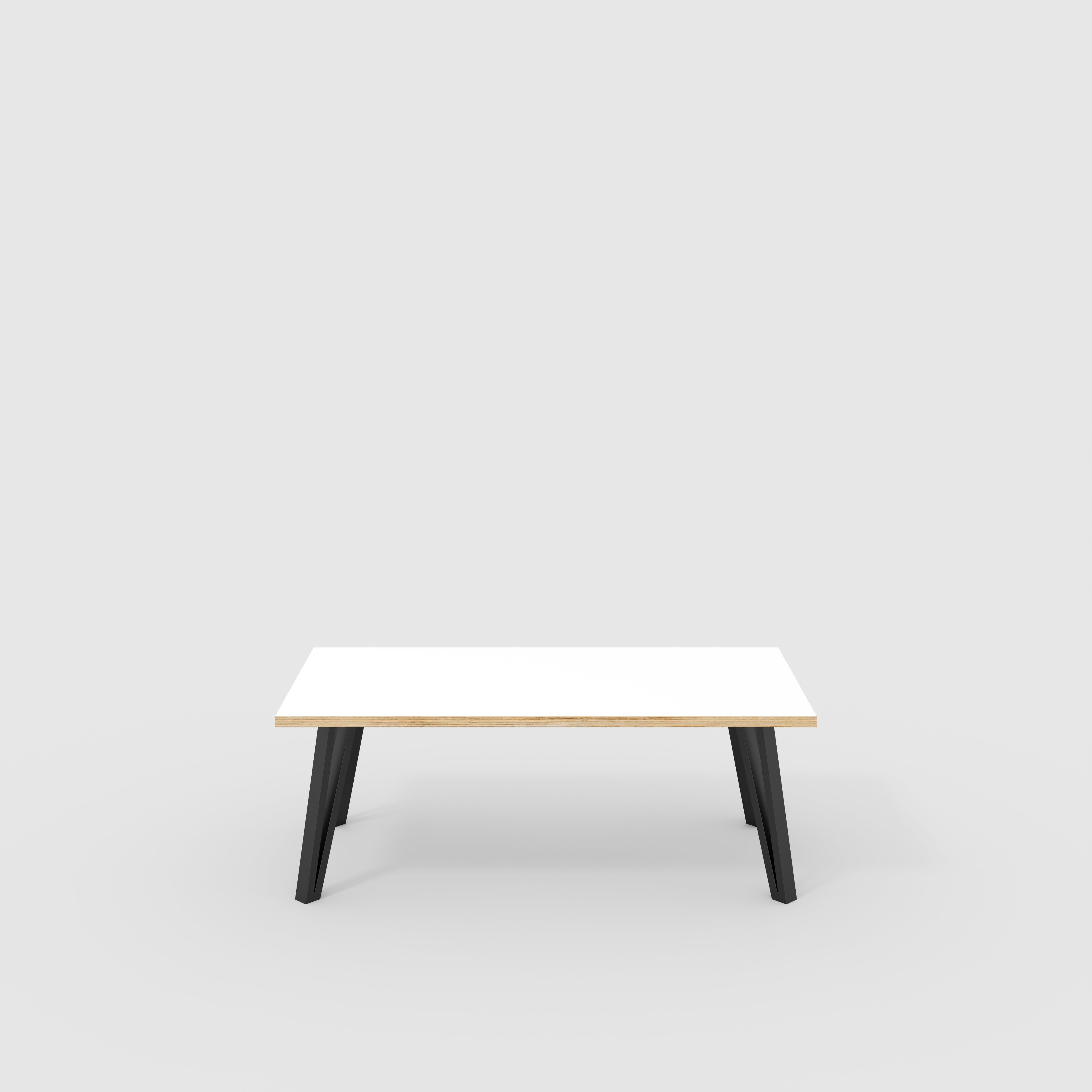 Coffee Table with Black Box Hairpin Legs - Formica White - 1200(w) x 600(d) x 425(h)