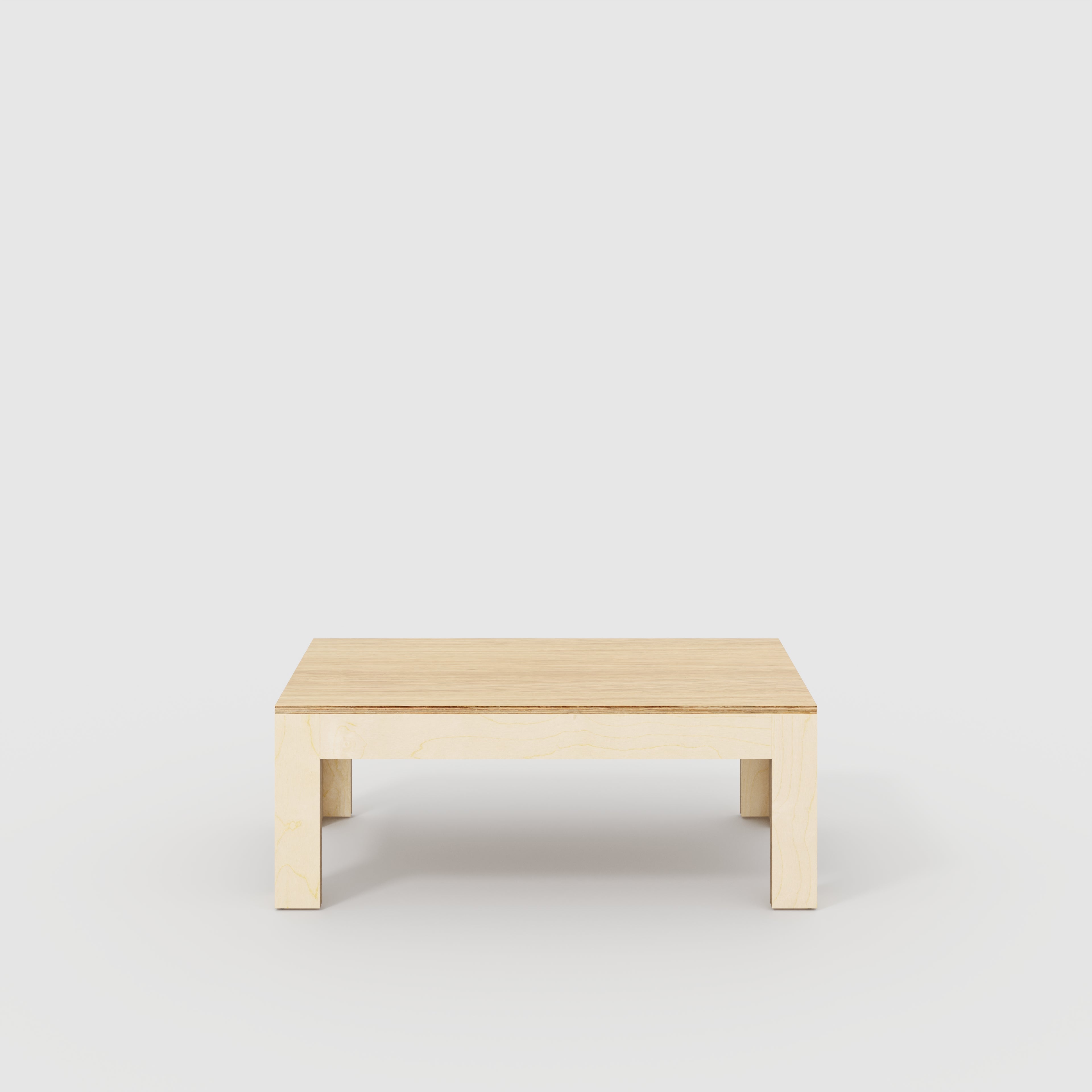 Plywood Coffee Table with Solid Frame - Plywood Oak - 1200(w) x 600(d) x 450(h)