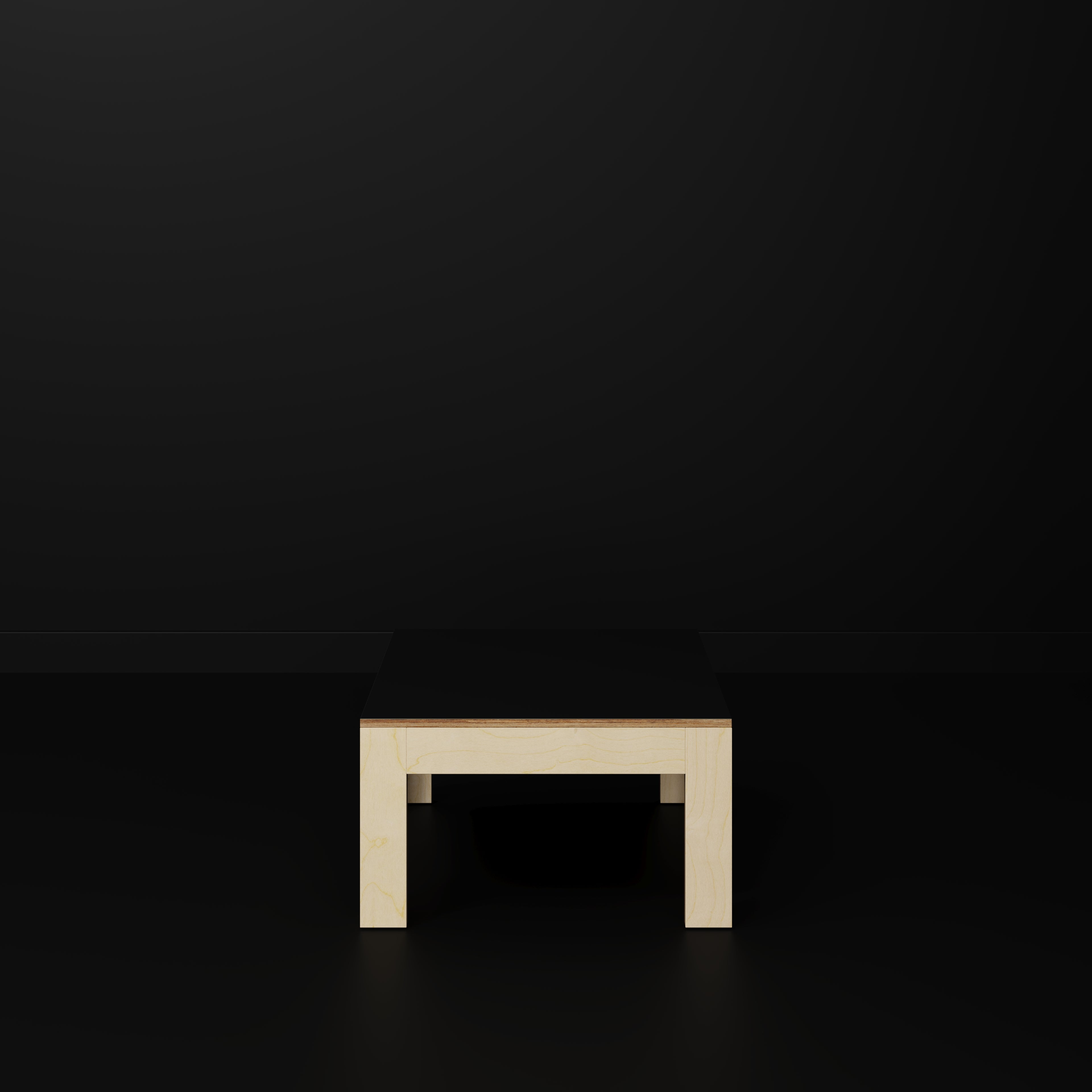 Plywood Coffee Table with Solid Frame - Formica Diamond Black - 800(w) x 800(d) x 450(h)