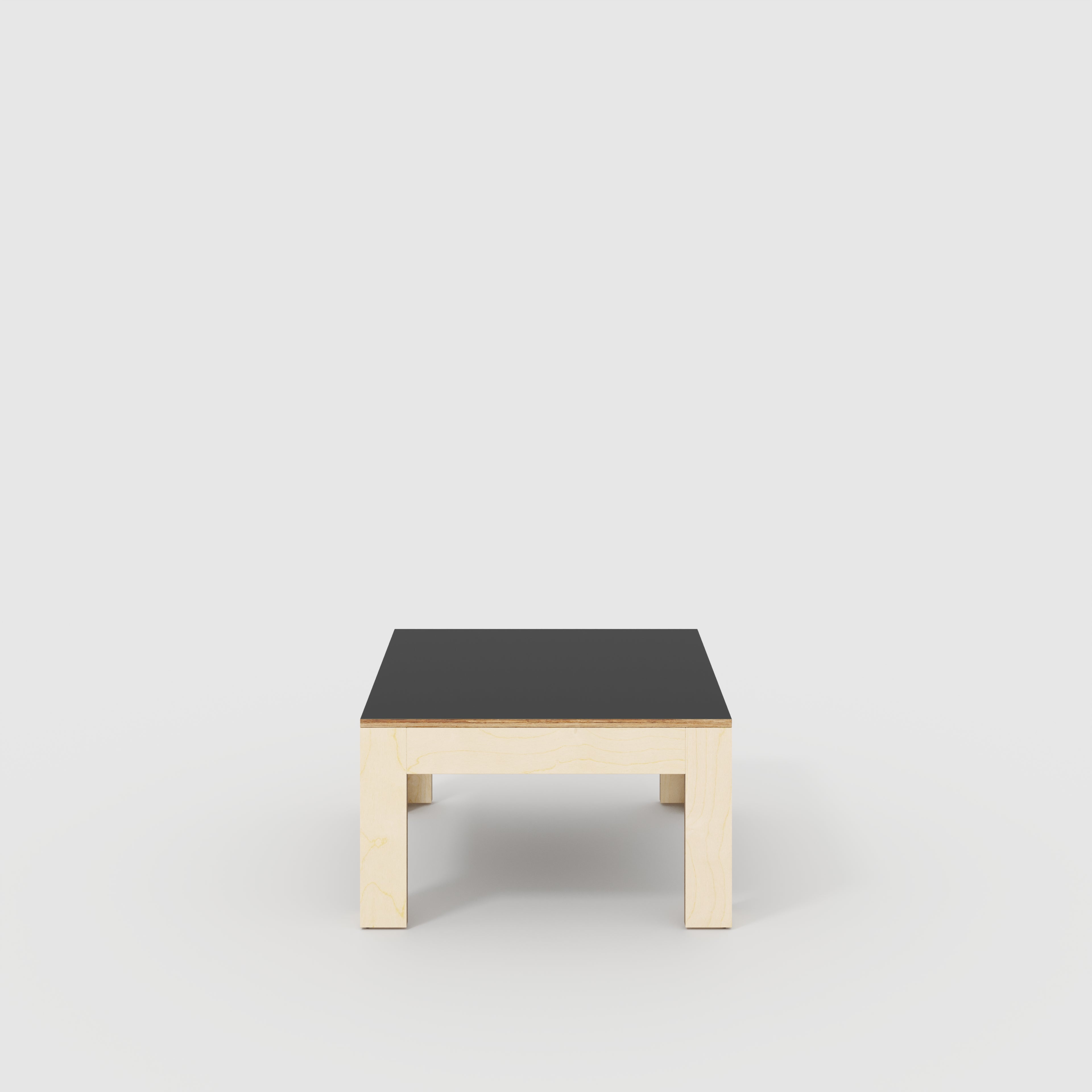 Plywood Coffee Table with Solid Frame - Formica Diamond Black - 800(w) x 800(d) x 450(h)