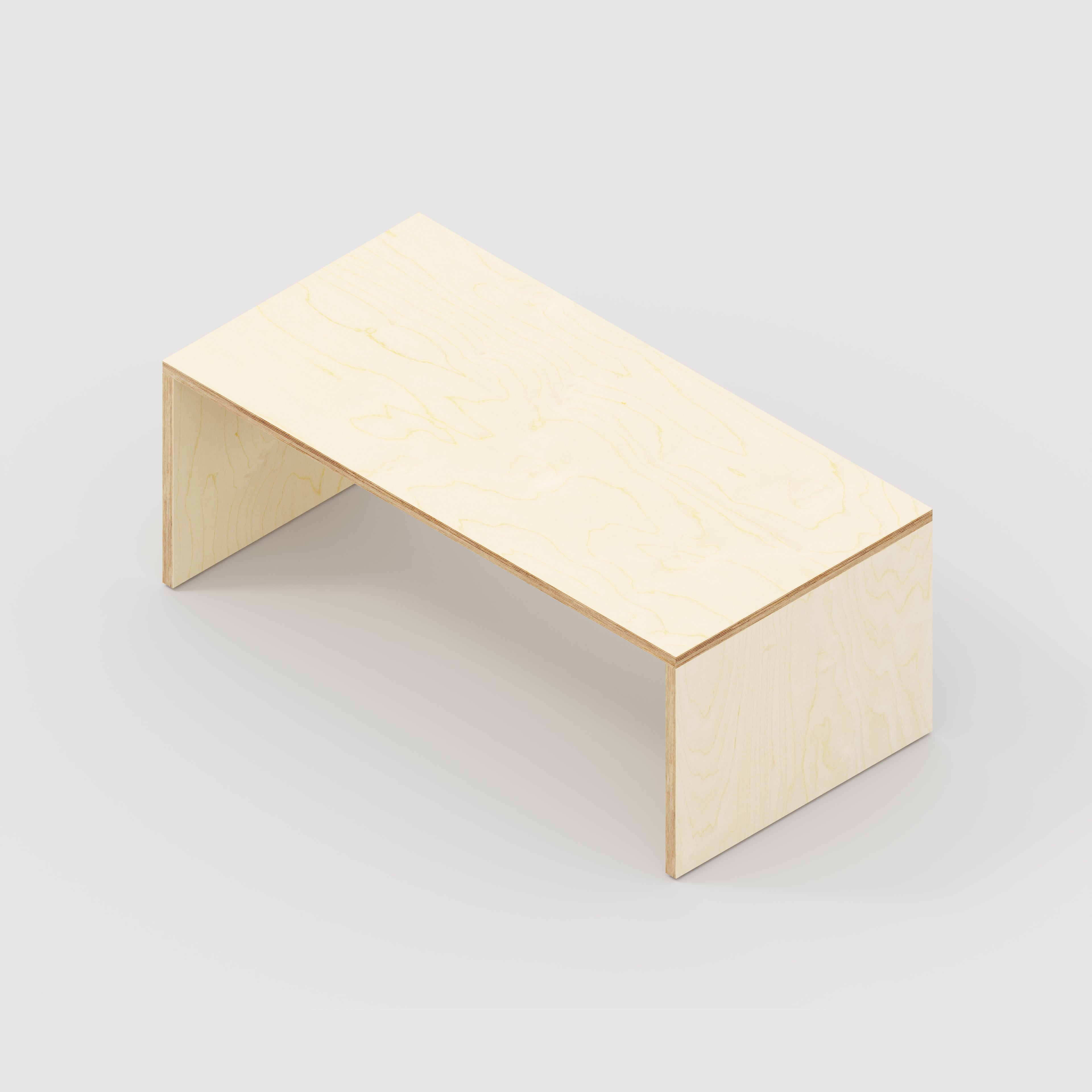 Plywood Coffee Table with Solid Sides - Plywood Birch - 1200(w) x 600(d) x 450(h)