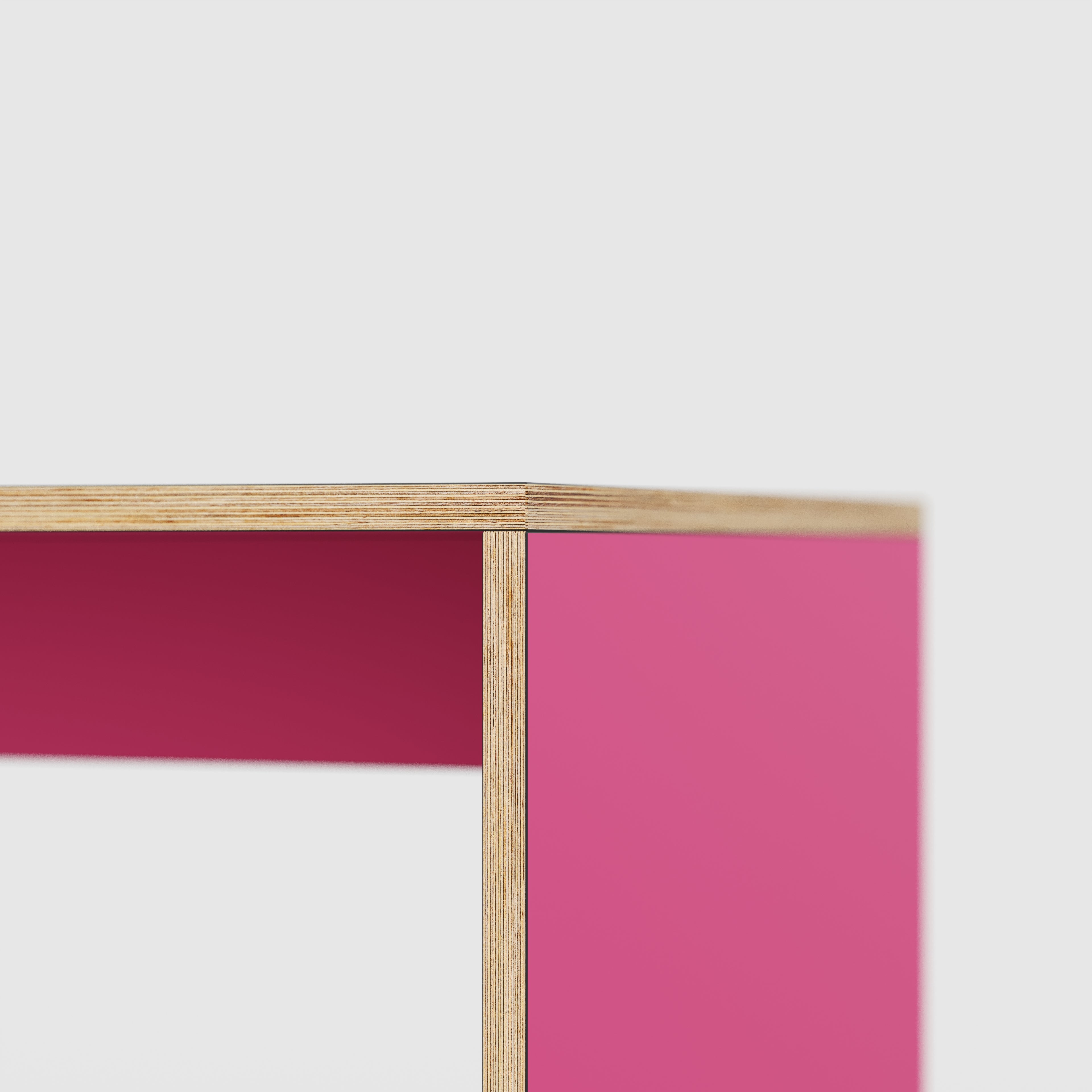 Plywood Coffee Table with Solid Sides - Formica Juicy Pink - 1200(w) x 600(d) x 450(h)