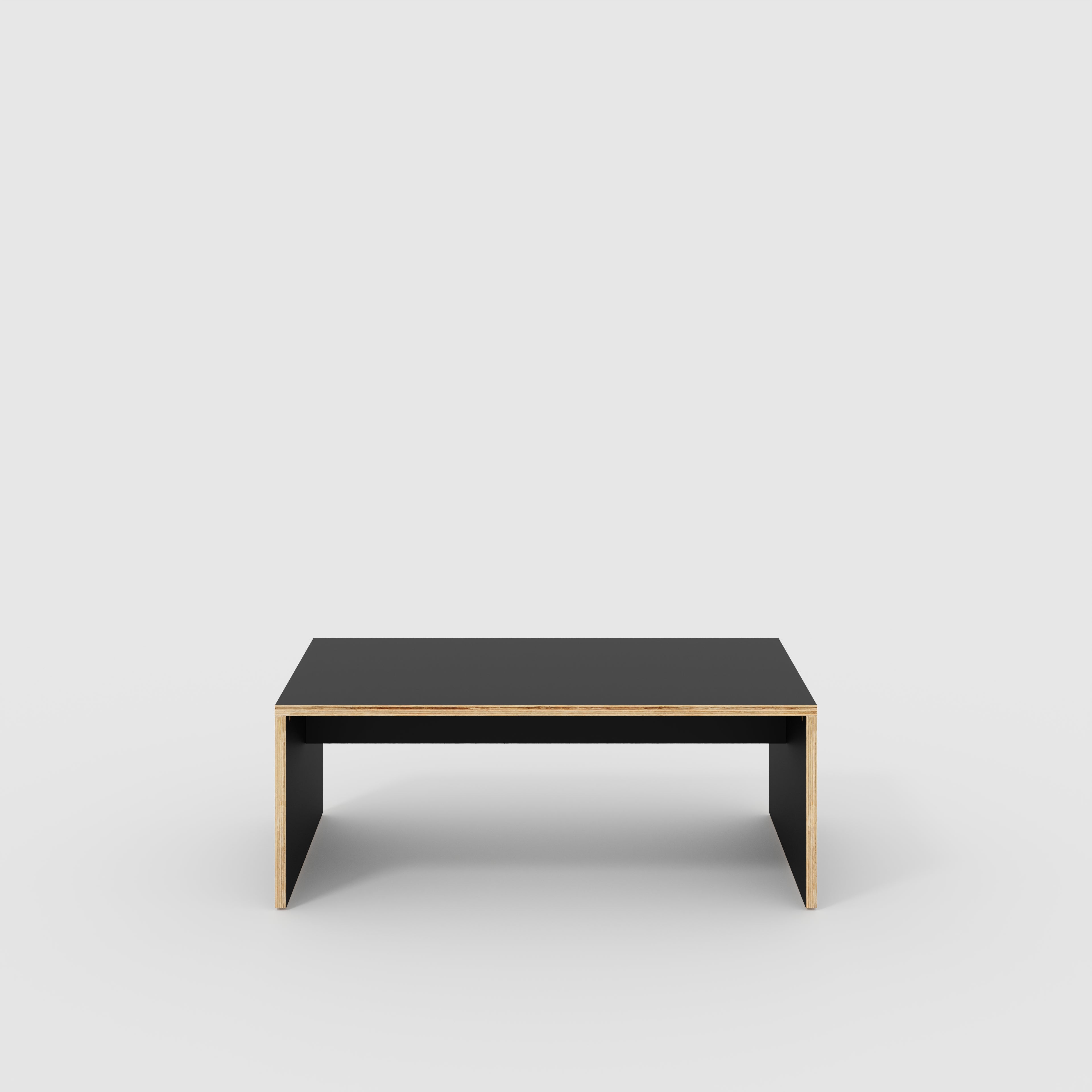 Plywood Coffee Table with Solid Sides - Formica Diamond Black - 1200(w) x 600(d) x 450(h)