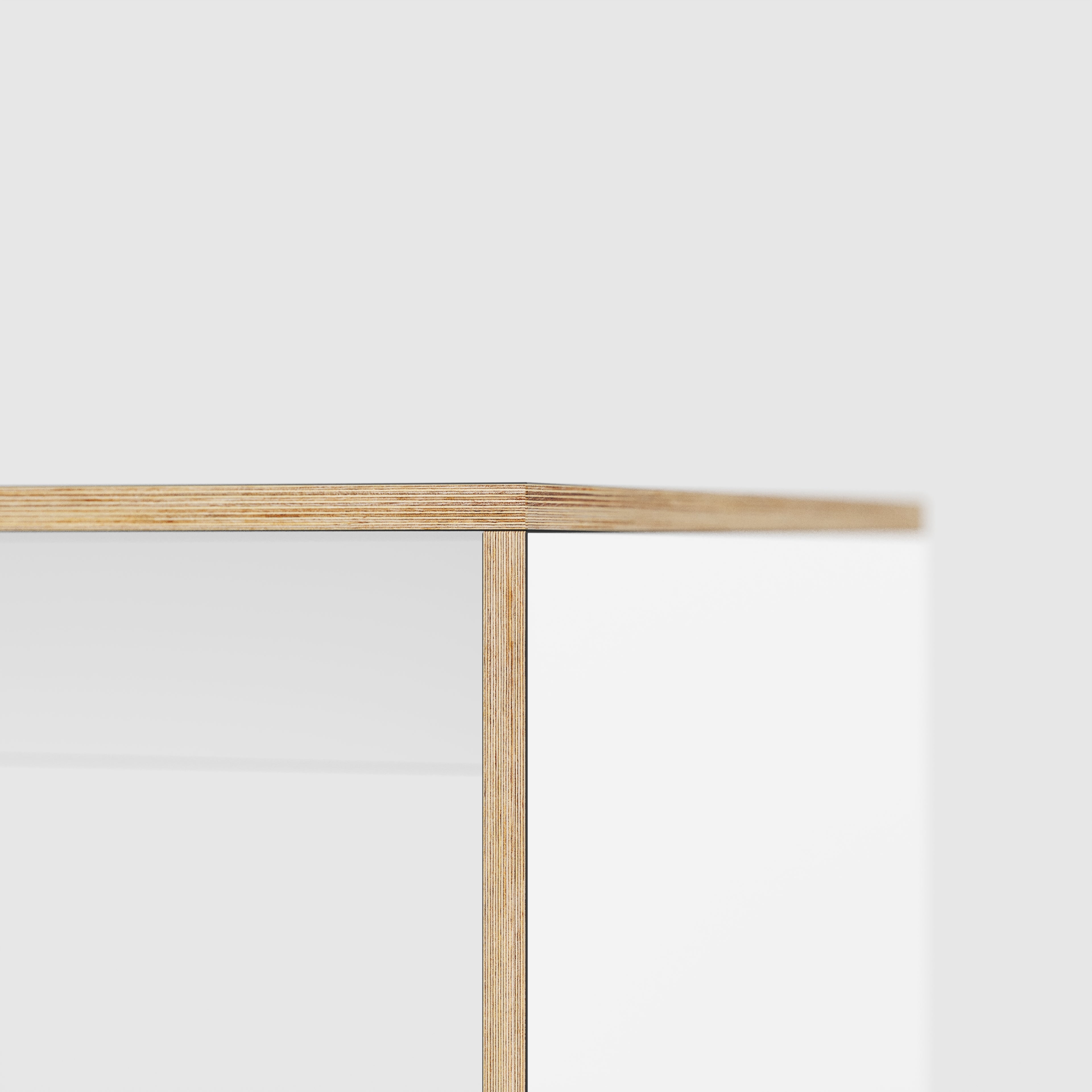 Plywood Coffee Table with Solid Sides - Formica White - 800(w) x 800(d)