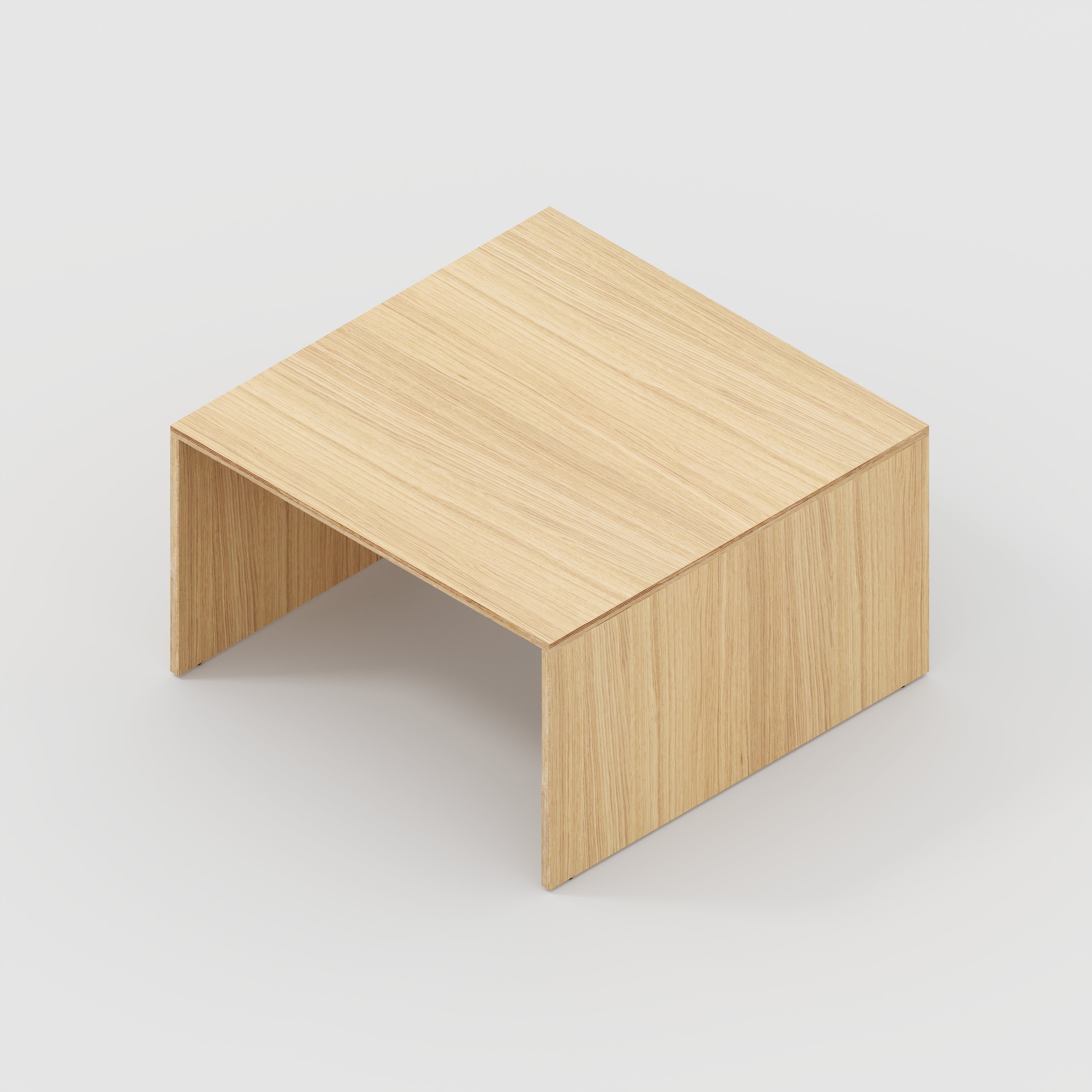 Plywood Coffee Table with Solid Sides - Plywood Oak - 800(w) x 800(d)