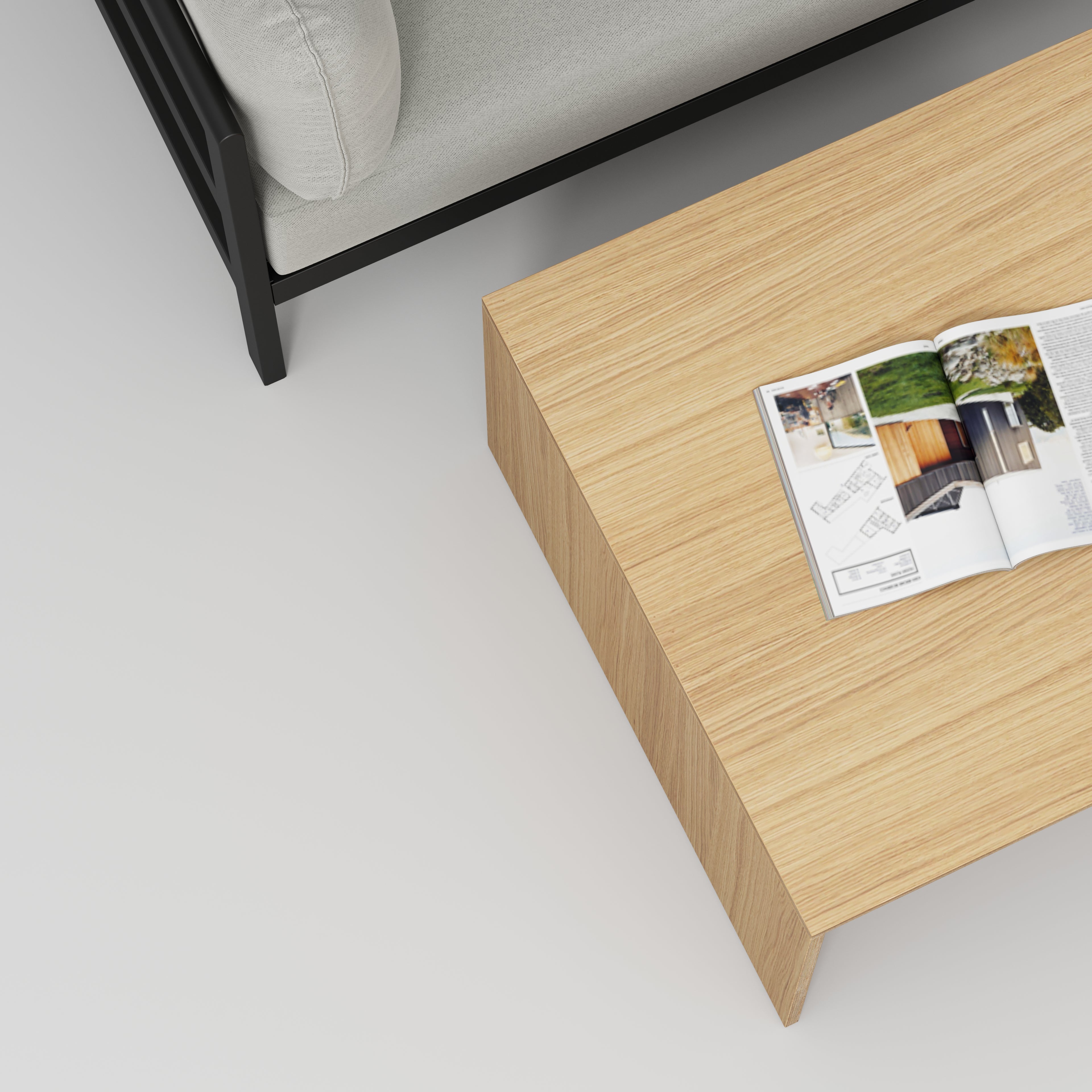 Plywood Coffee Table with Solid Sides - Plywood Oak - 800(w) x 800(d)