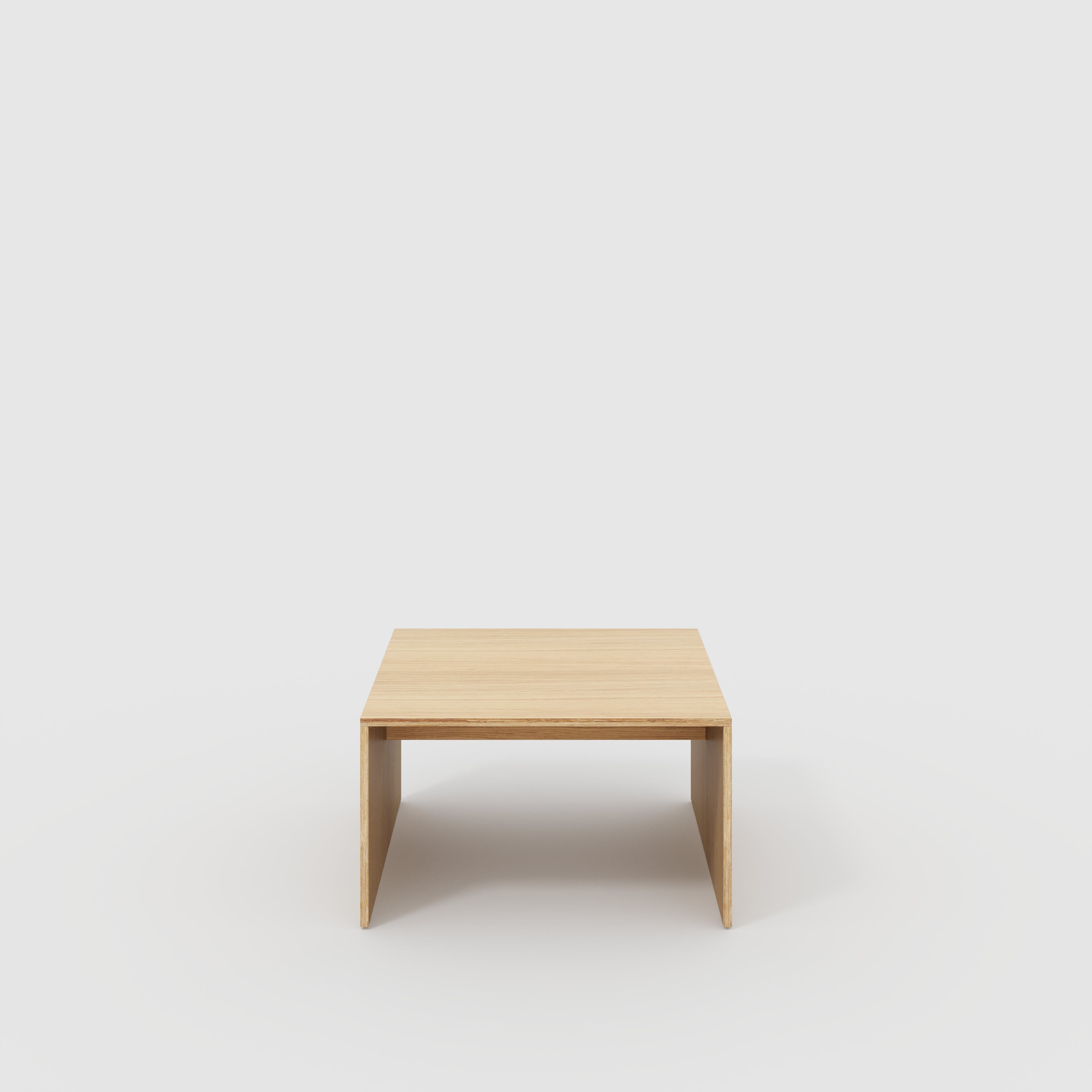 Plywood Coffee Table with Solid Sides - Plywood Oak - 800(w) x 800(d)